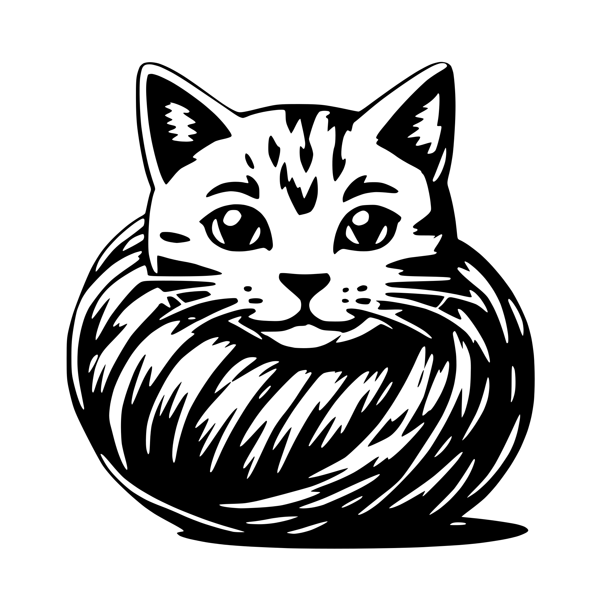 AI-generated SVG of a Cat Yarn ball