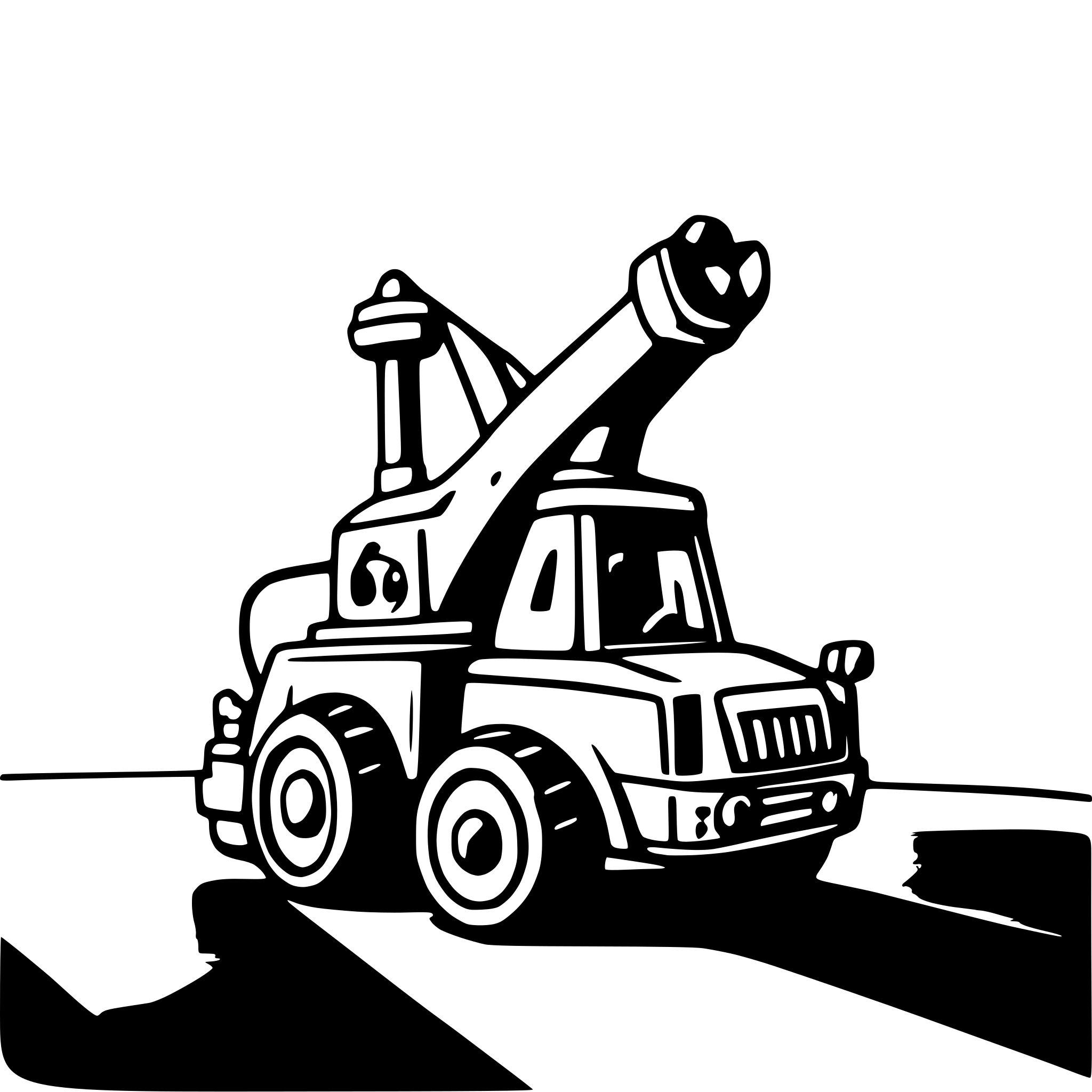 AI-generated SVG of a funny e1250C asphalt machine in the end of a road
