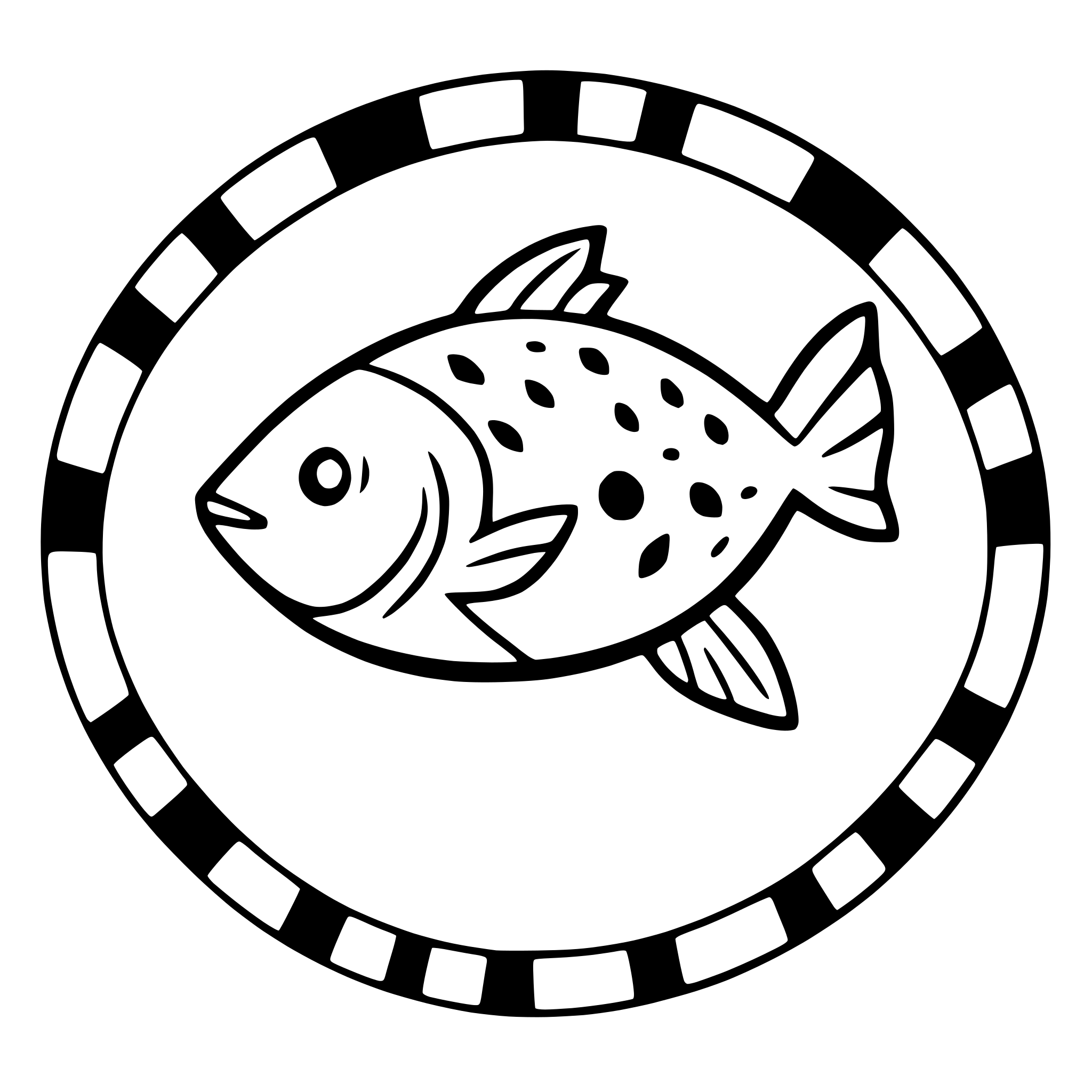 AI-generated SVG of 'fish swimming in circular pattern'