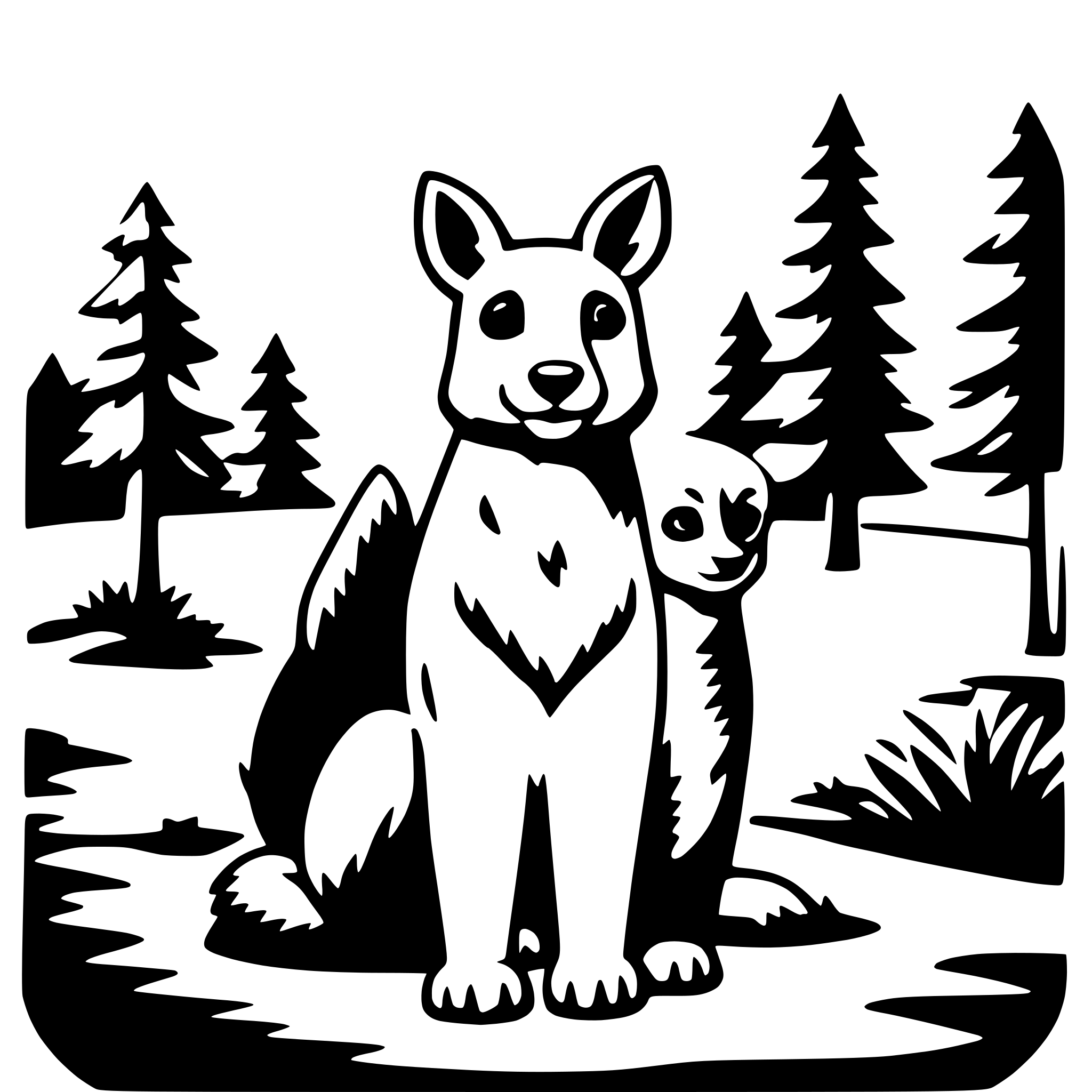 AI-generated SVG of a forest animals