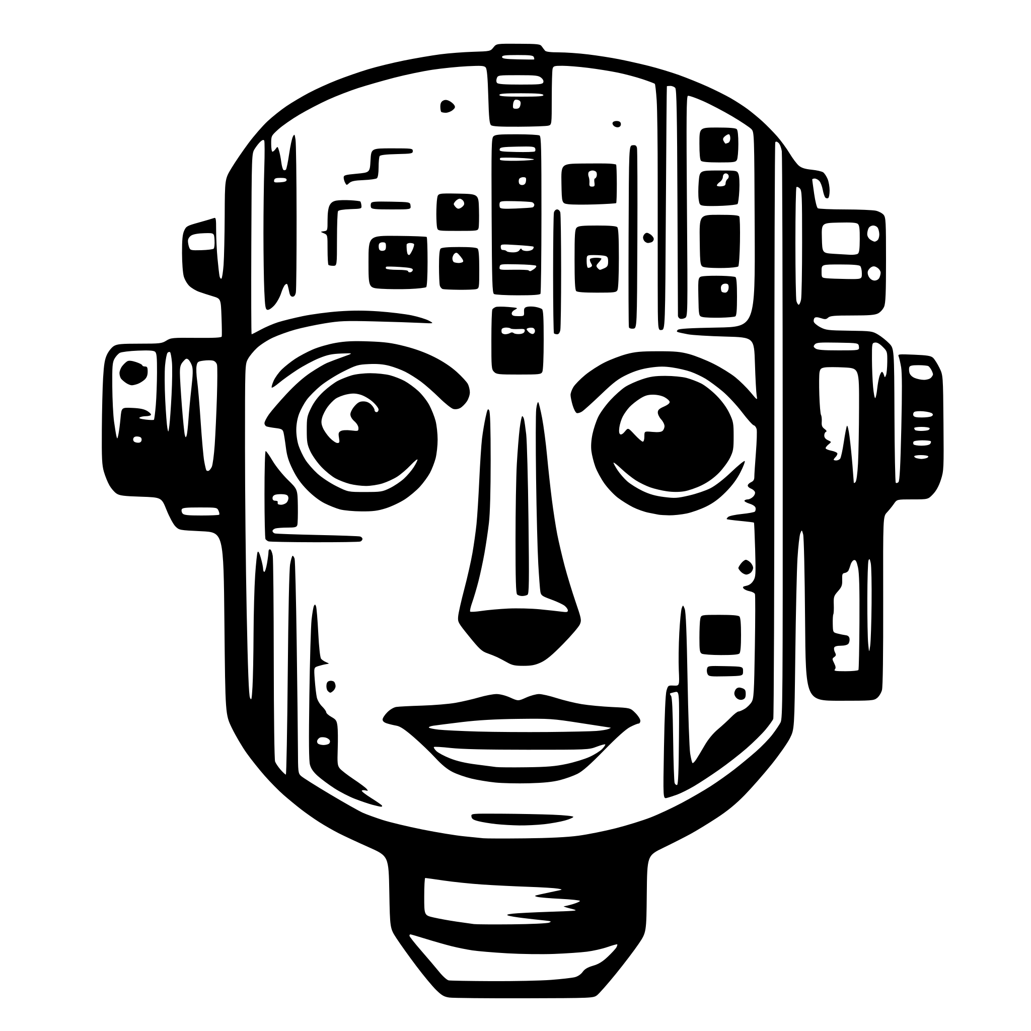 AI-generated SVG of a Robot head made of electronic circuits board, minimalistic