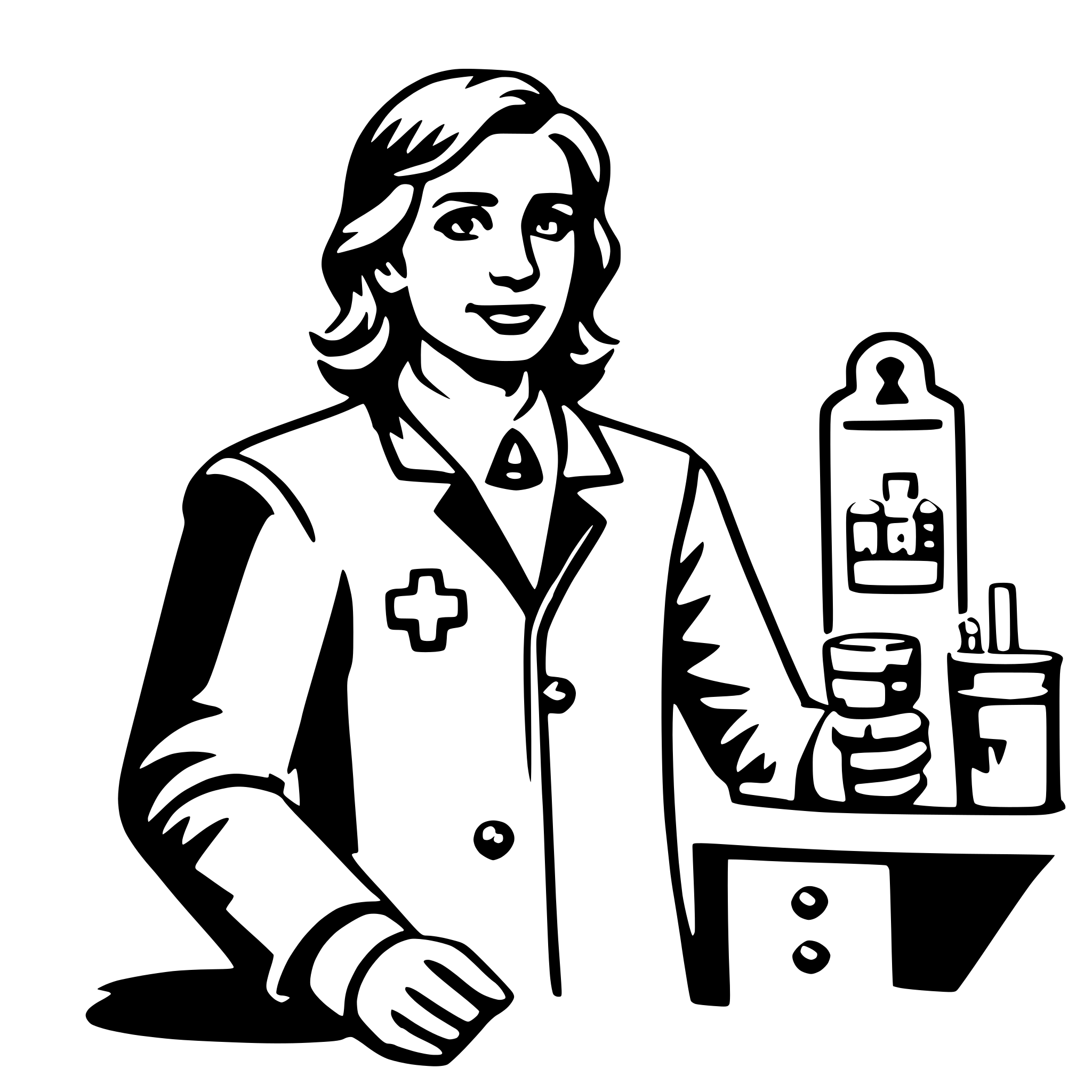 AI-generated SVG of 'pharmacist'