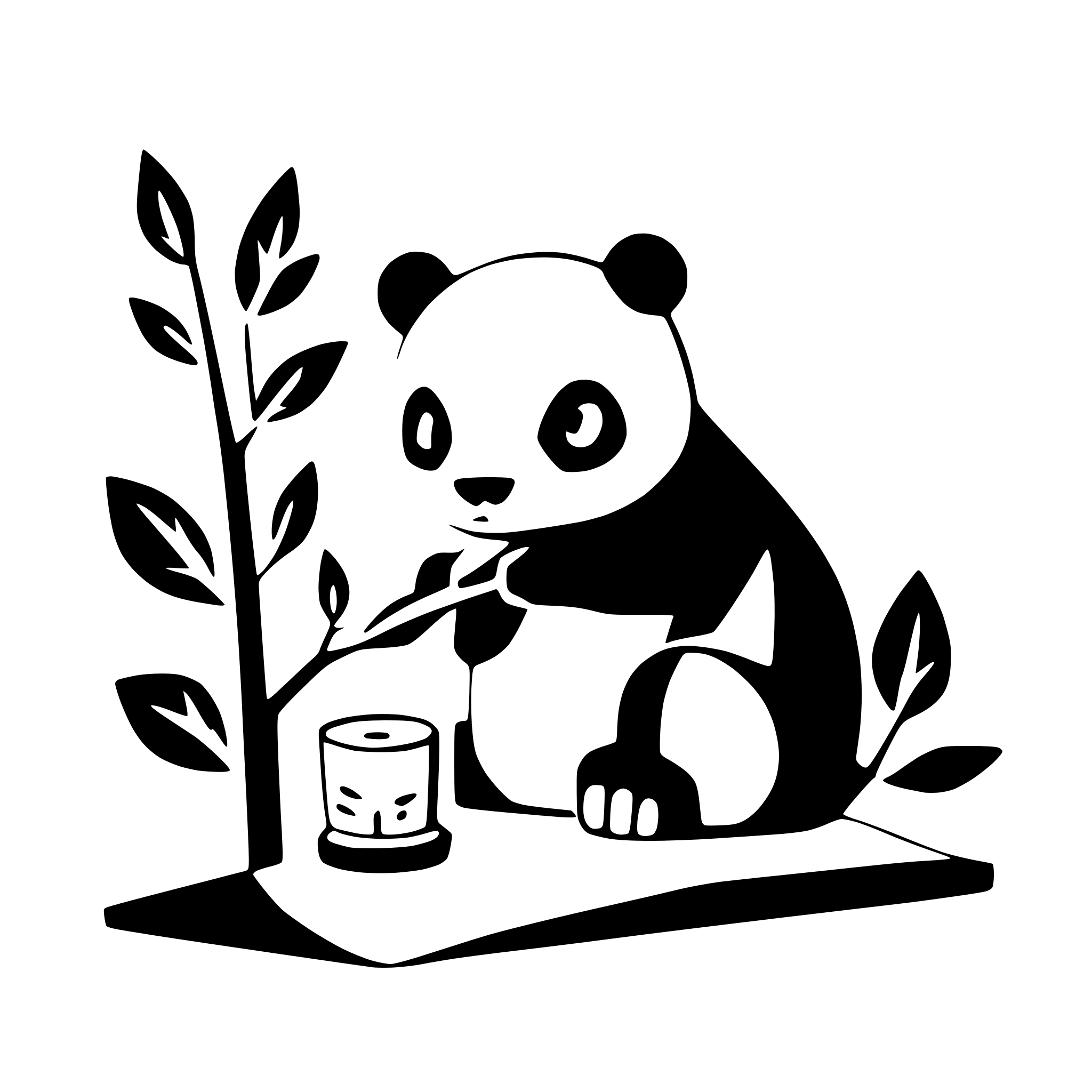 AI-generated SVG of 'bamboo with a panda eating'