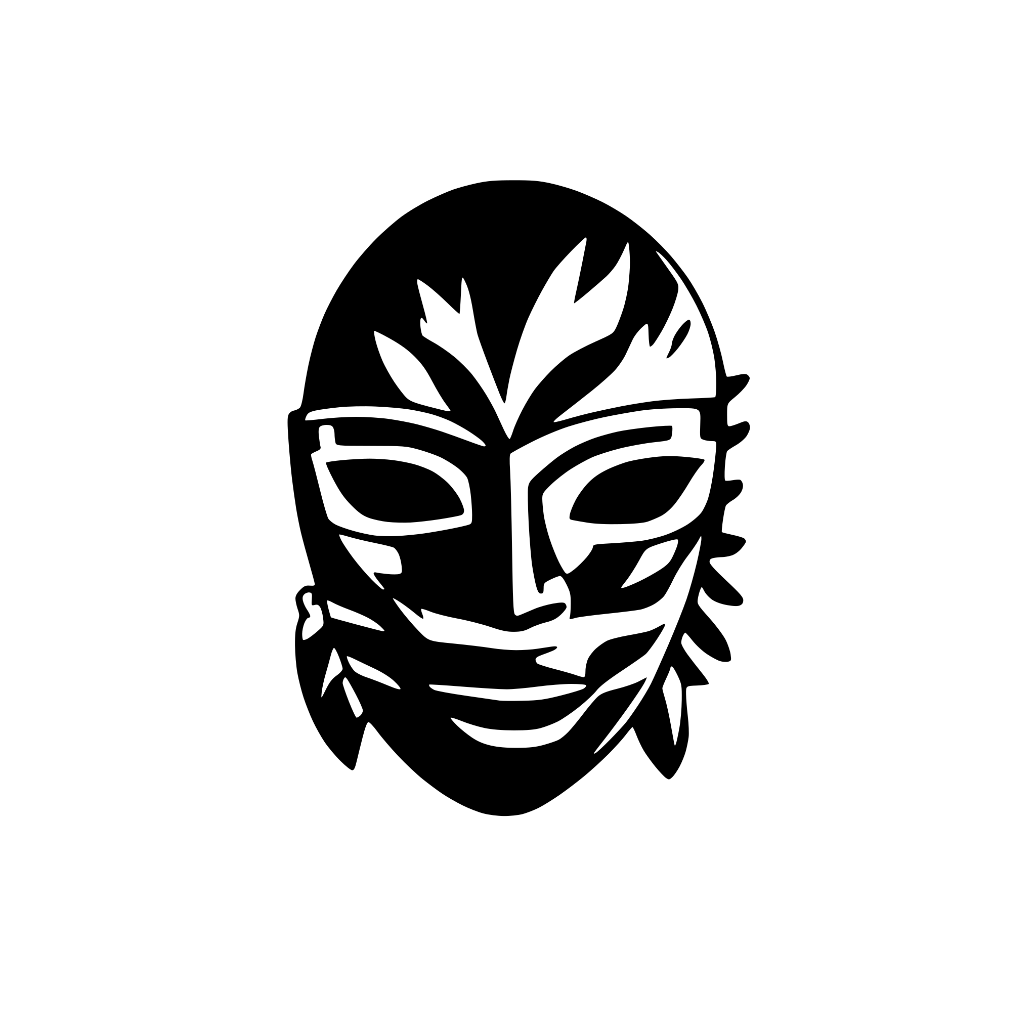 AI-generated SVG of a cartoony tribal mask