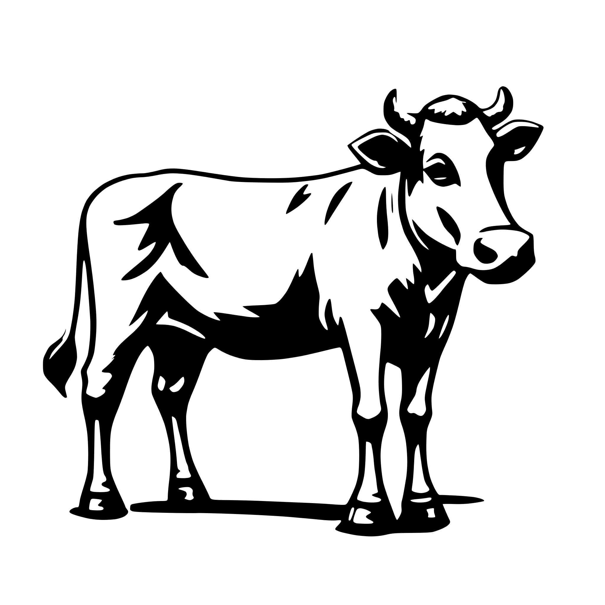 AI-generated SVG of 'cow only with lines'