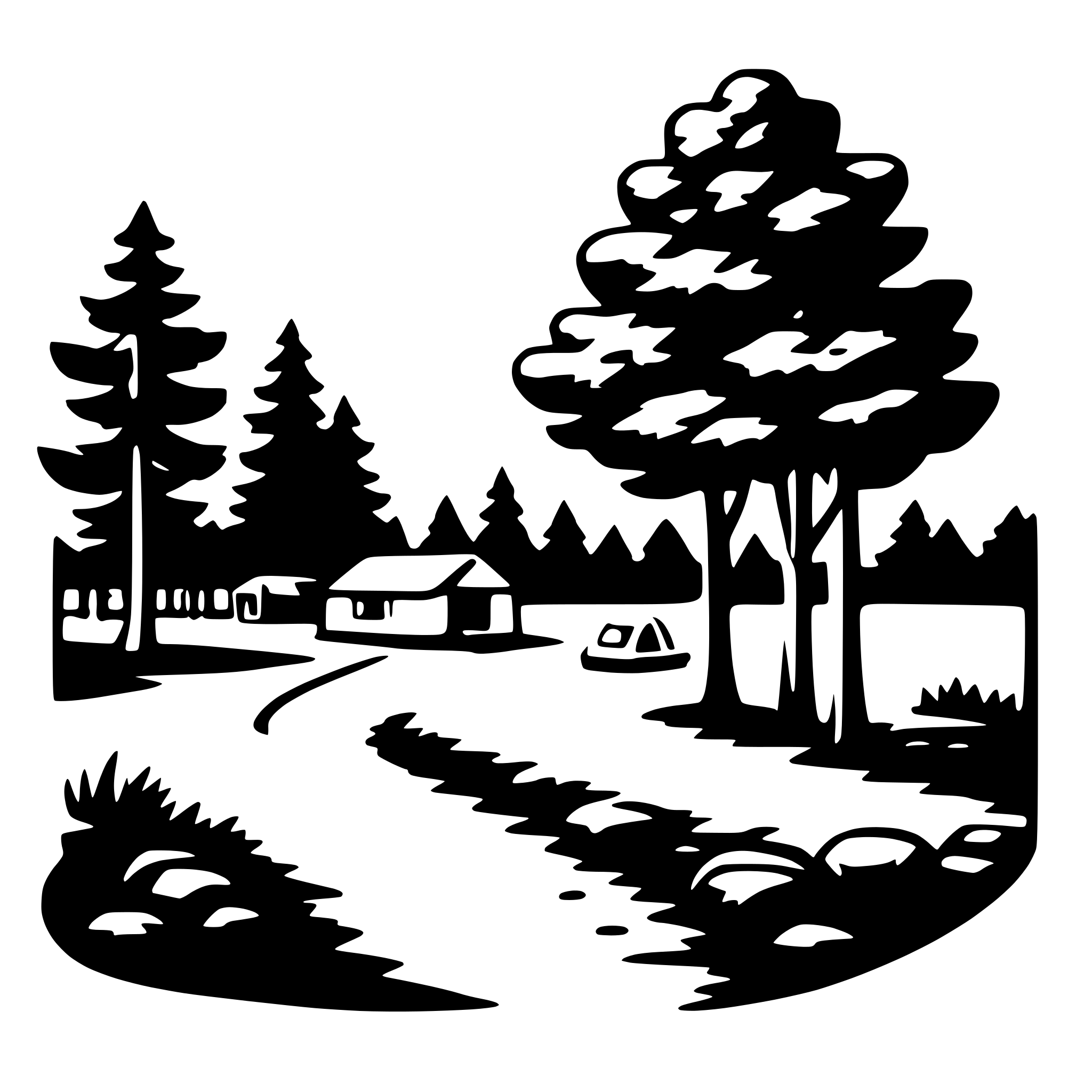 AI-generated SVG of a campground