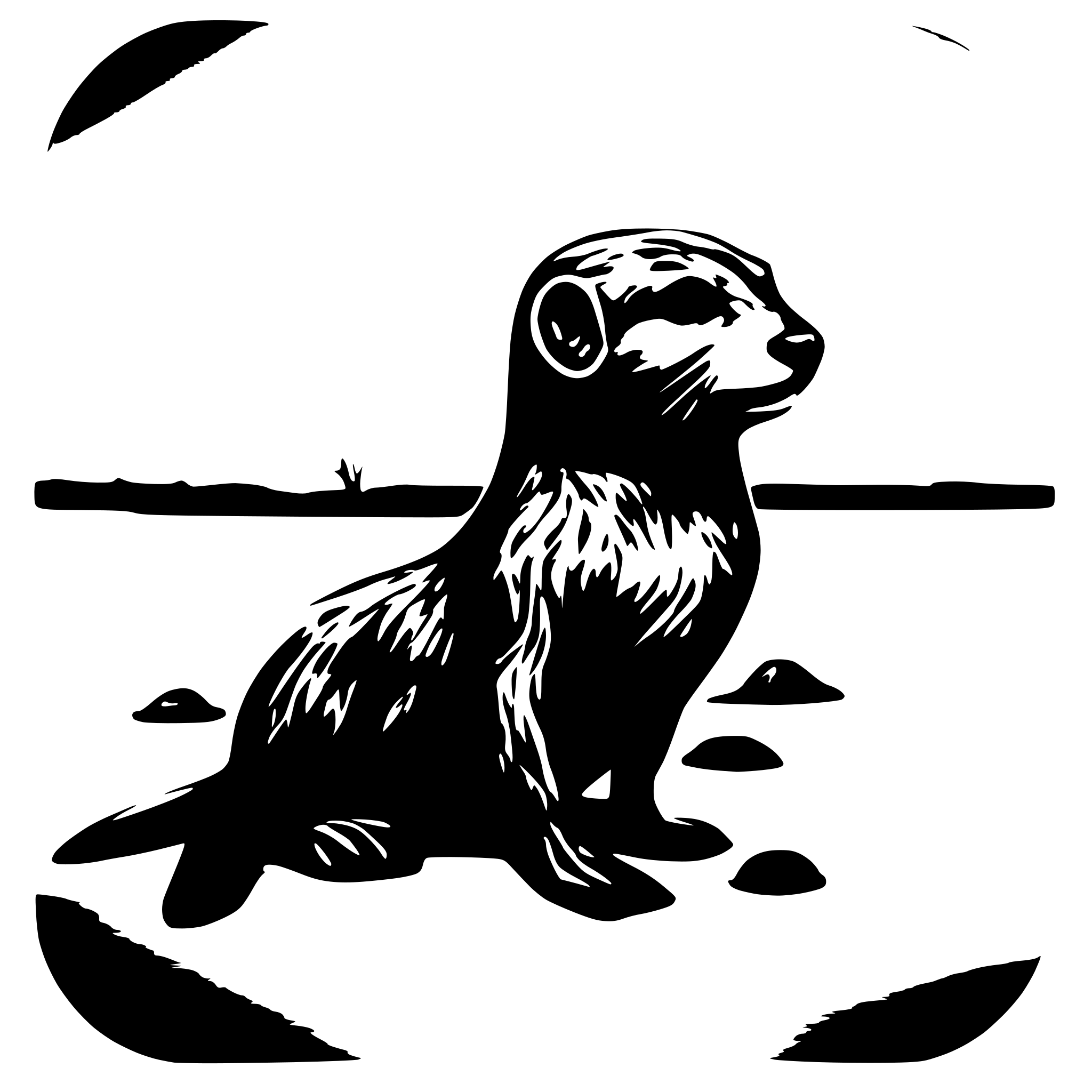 AI-generated SVG of 'two otters'