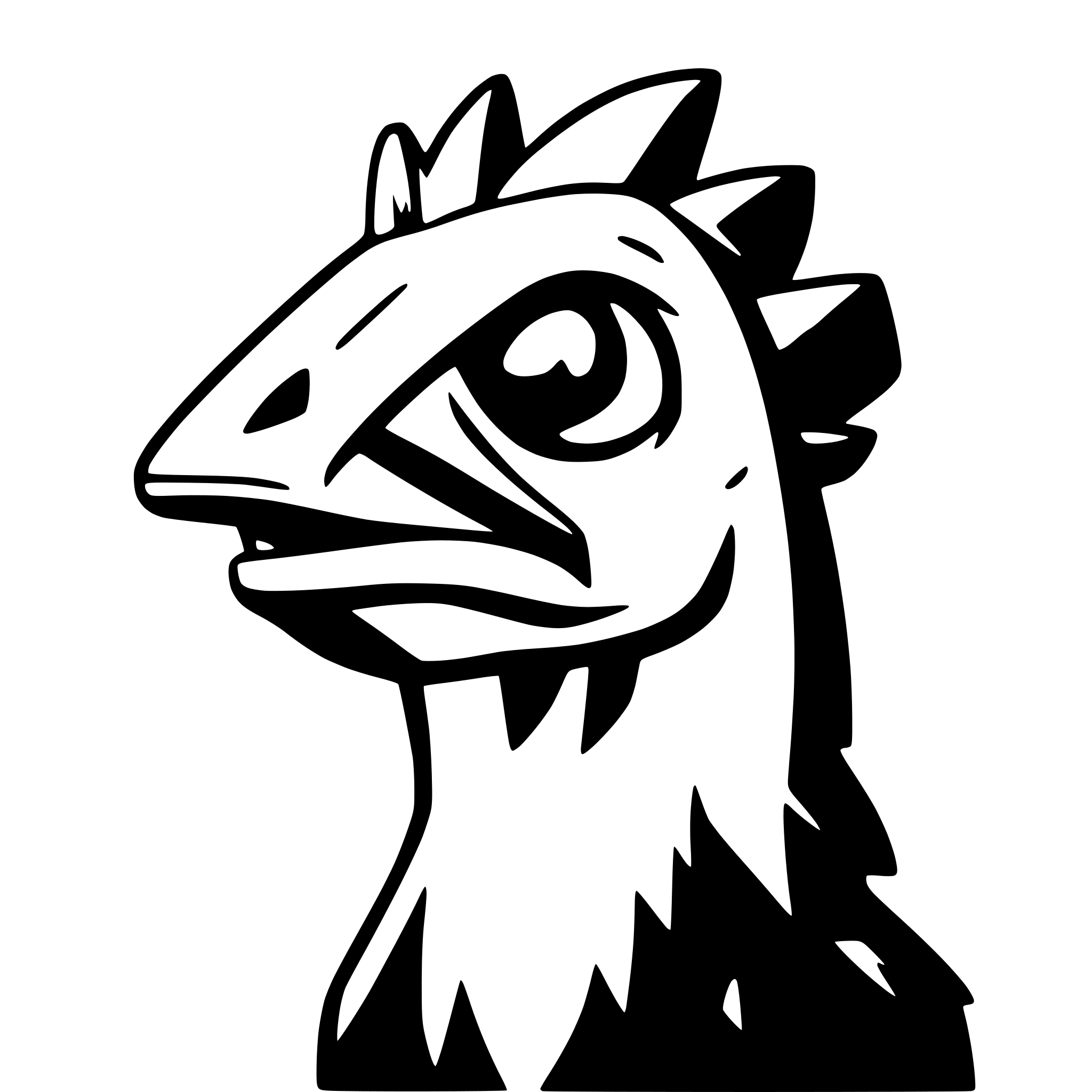 AI-generated SVG of a a dead roosters head with open beak lolling out tongue and xes for eyes