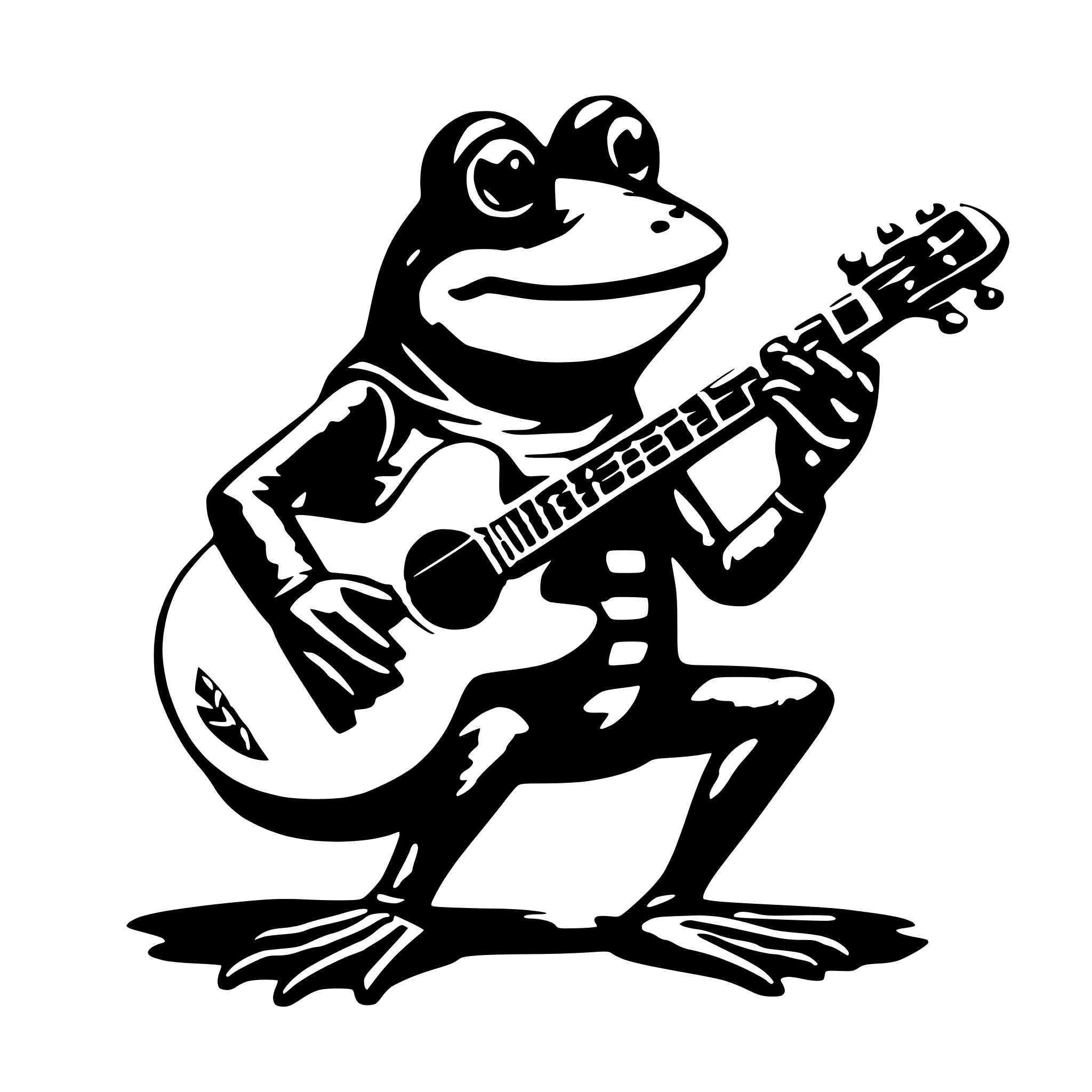 AI-generated SVG of 'frog playing guitar'