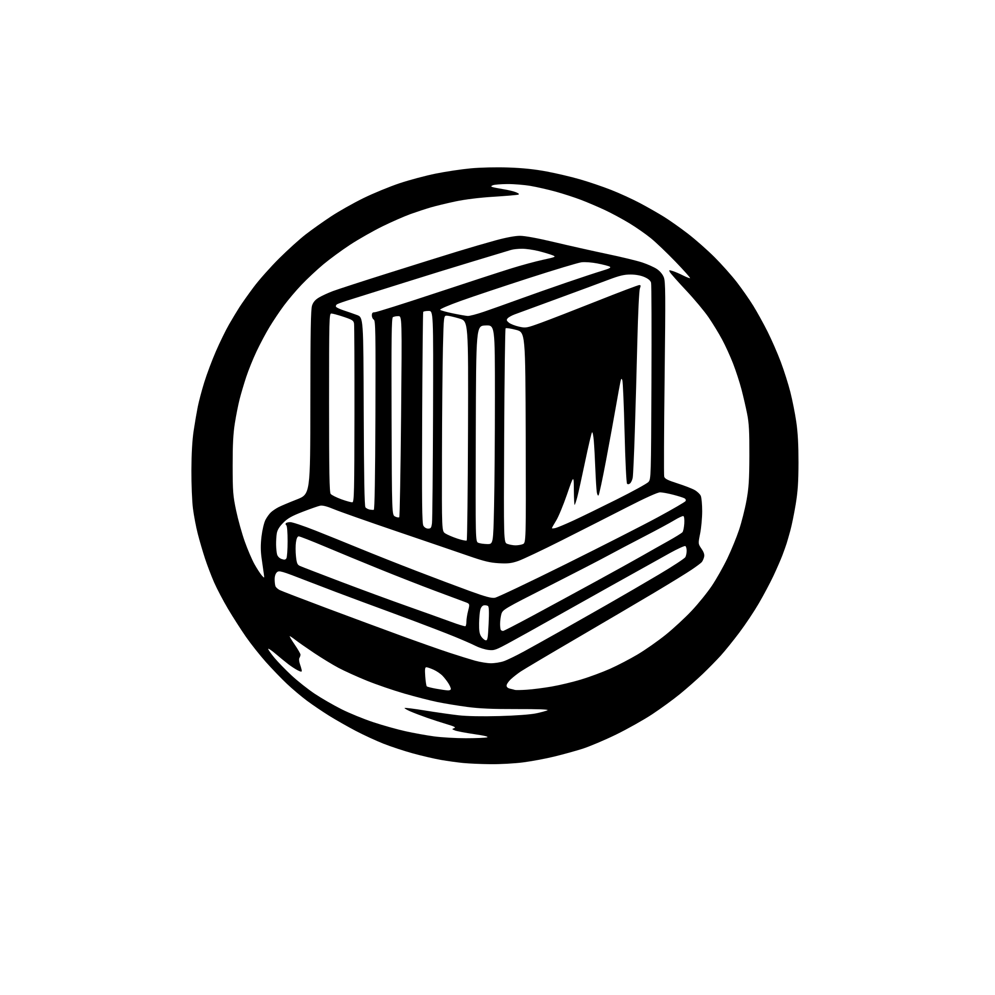 AI-generated SVG of a logo for a library