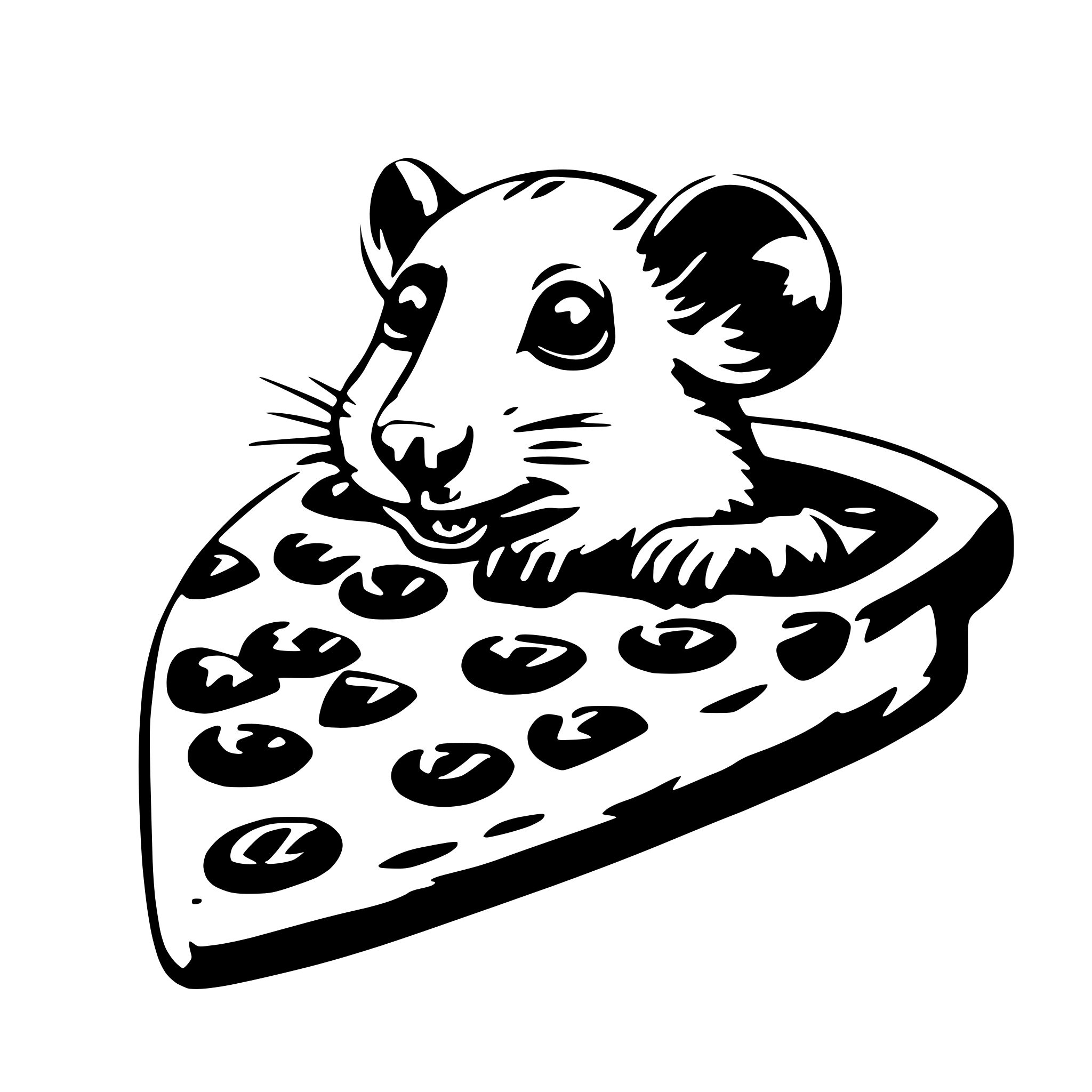AI-generated SVG of 'pizza slice rat'