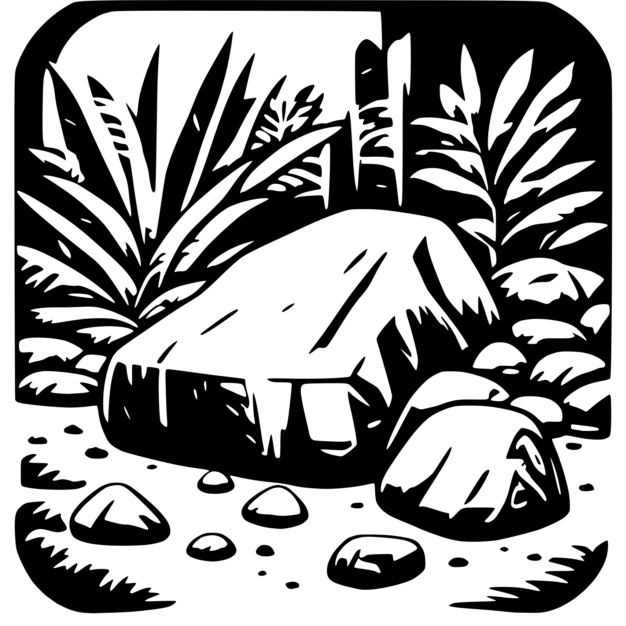 AI-generated SVG of a jungle stones