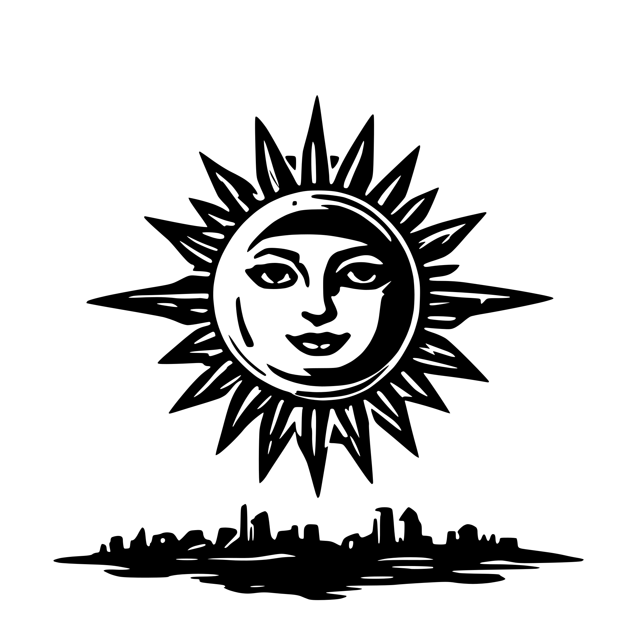 AI-generated SVG of 'sun made from circuit'
