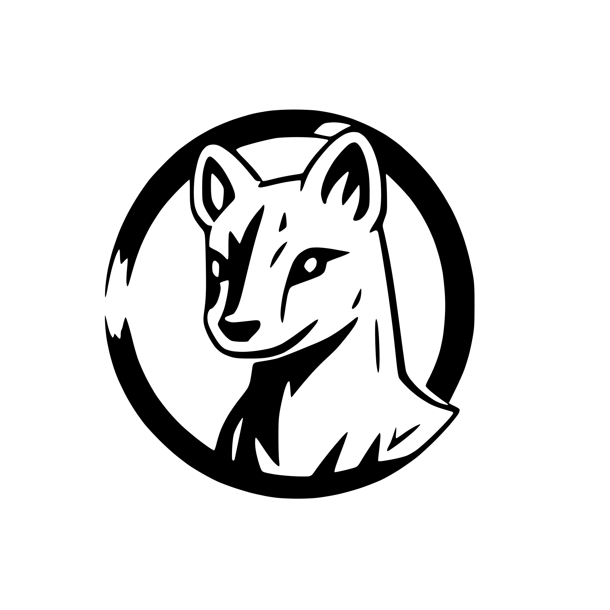 AI-generated SVG of a minimalist logo of an ermine with geometric shapes with a front portrait framing