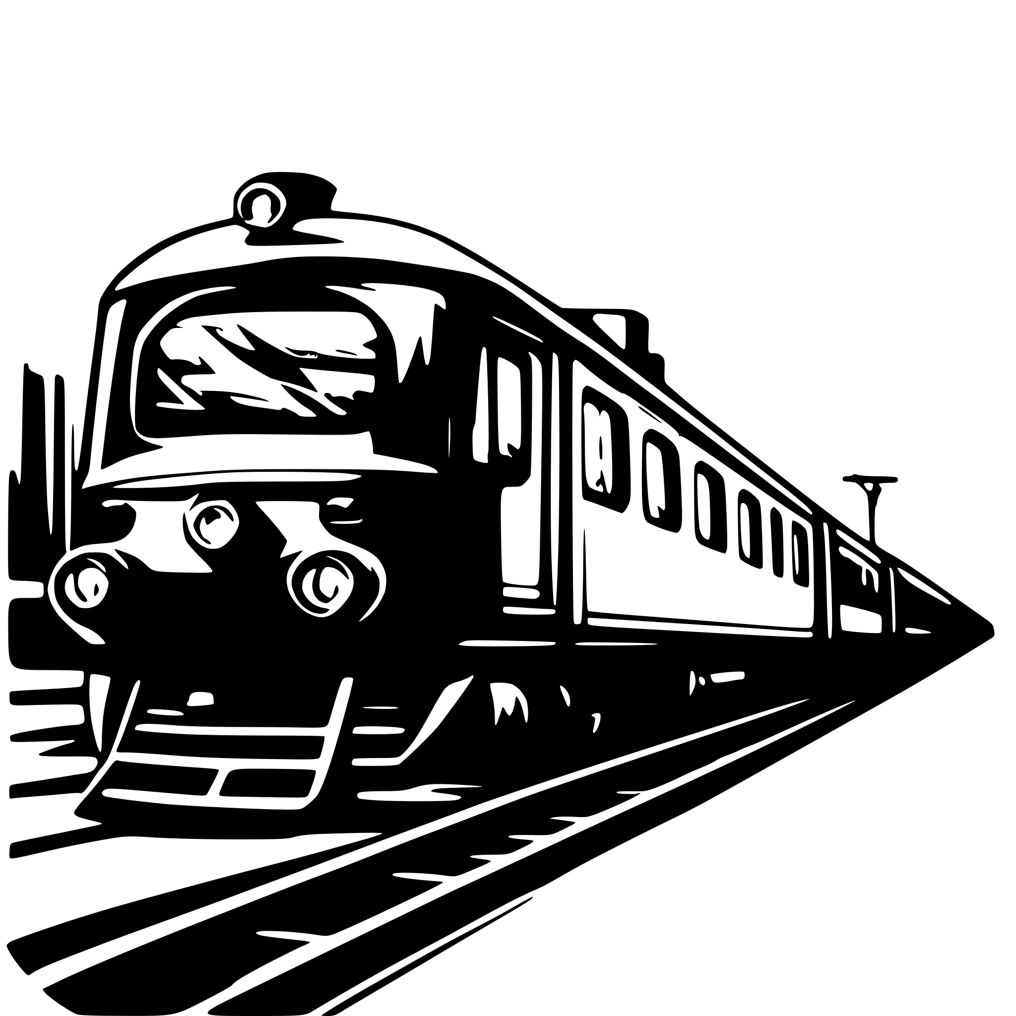 AI-generated SVG of 'a train modern looking animated around the image with perspective and red,orange,,yellow color, modern, simple, black edges'