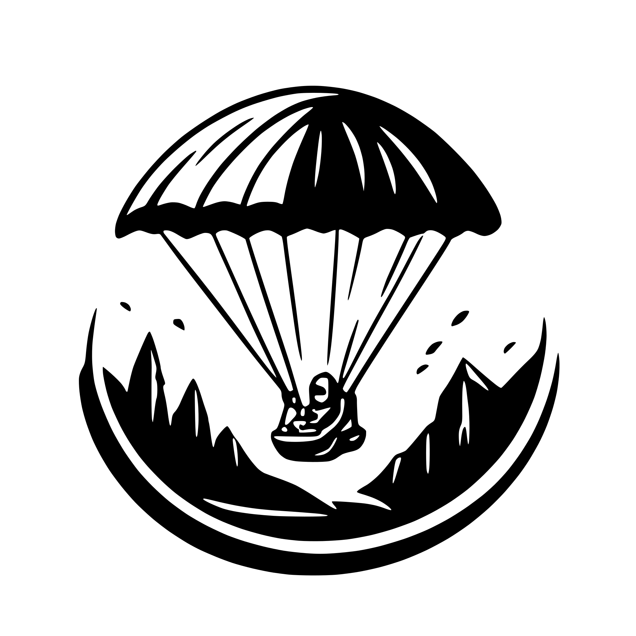 AI-generated SVG of a paragliding; one man