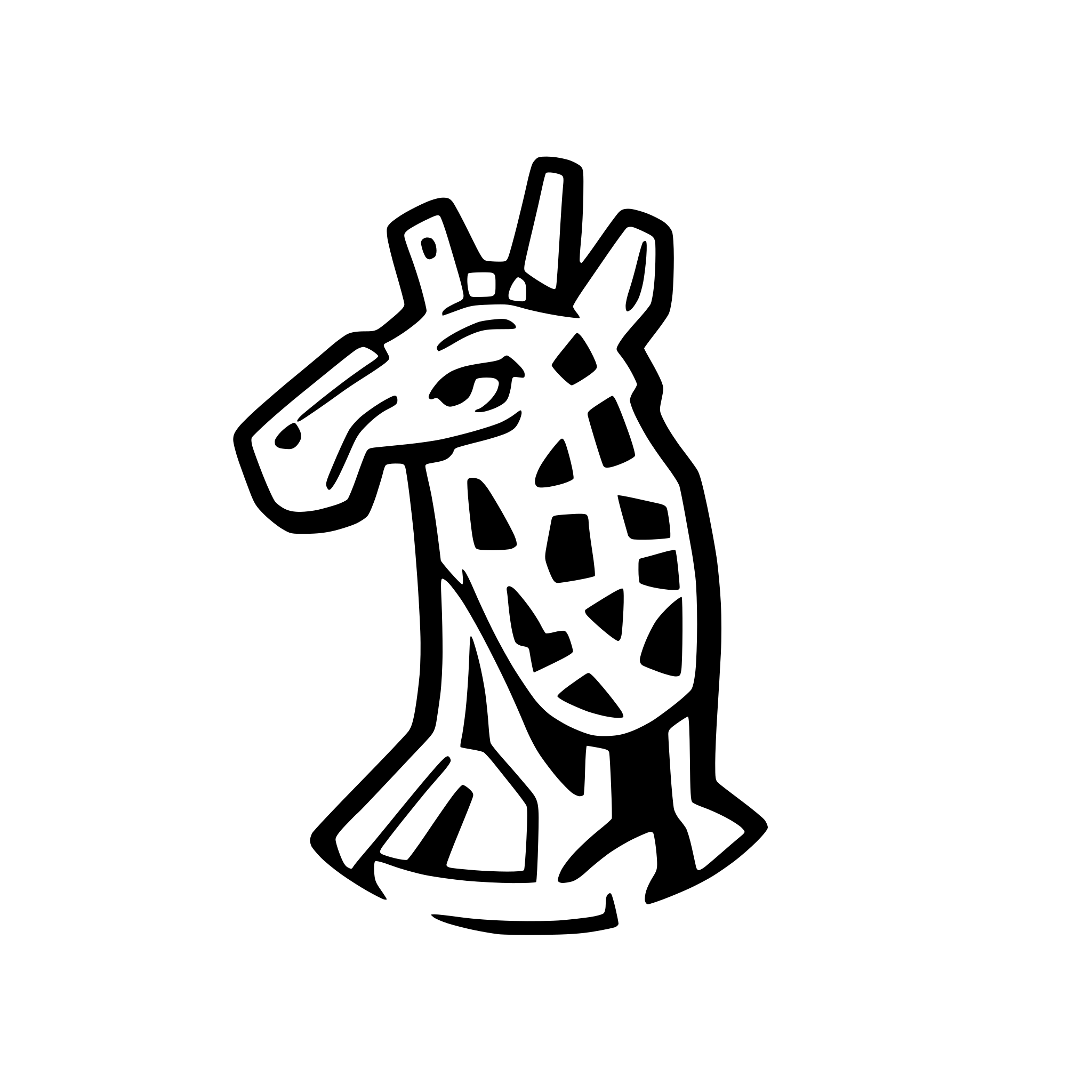 AI-generated SVG of a A logo for a sports club called "TV Langen Basketball" with a giraffe as a mascot. Include the club's name as well as a giraffe. The giraffe should be jacked and slightly angry.