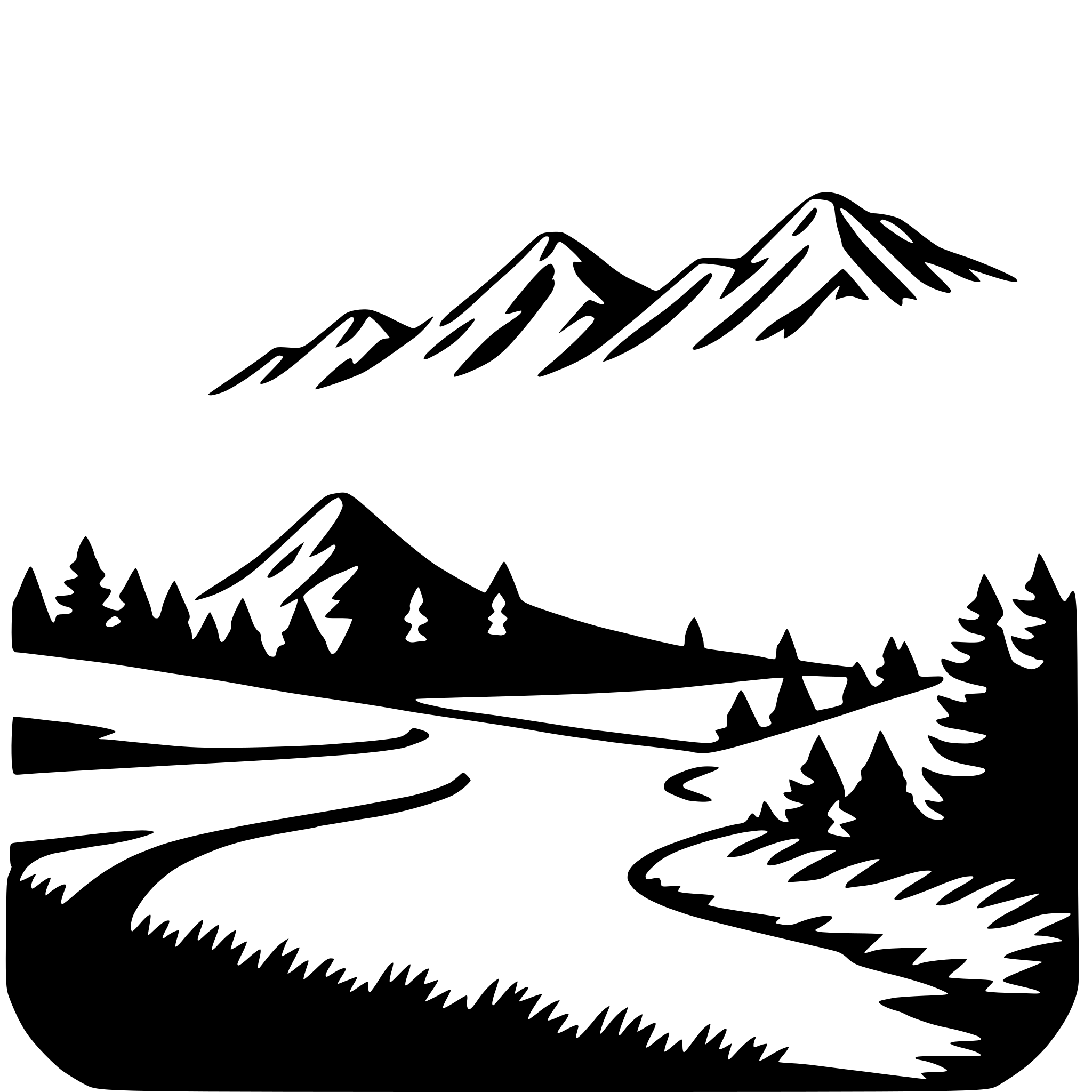 AI-generated SVG of a mountain sunrise view