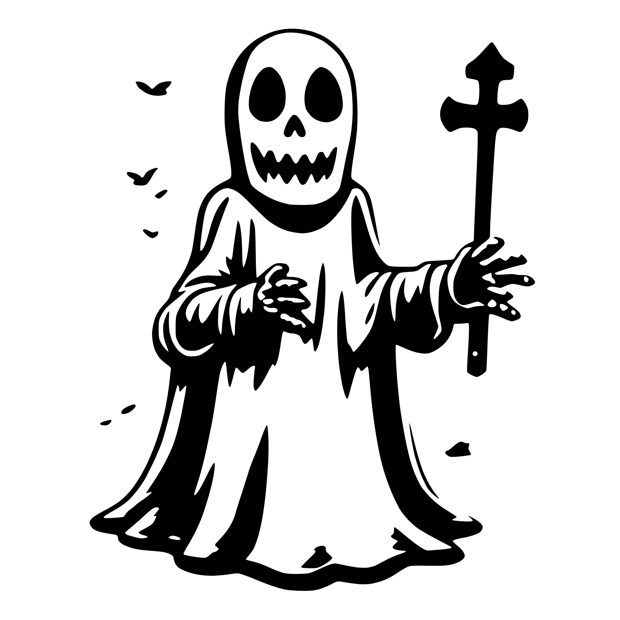 AI-generated SVG of a spooky lovley ghost