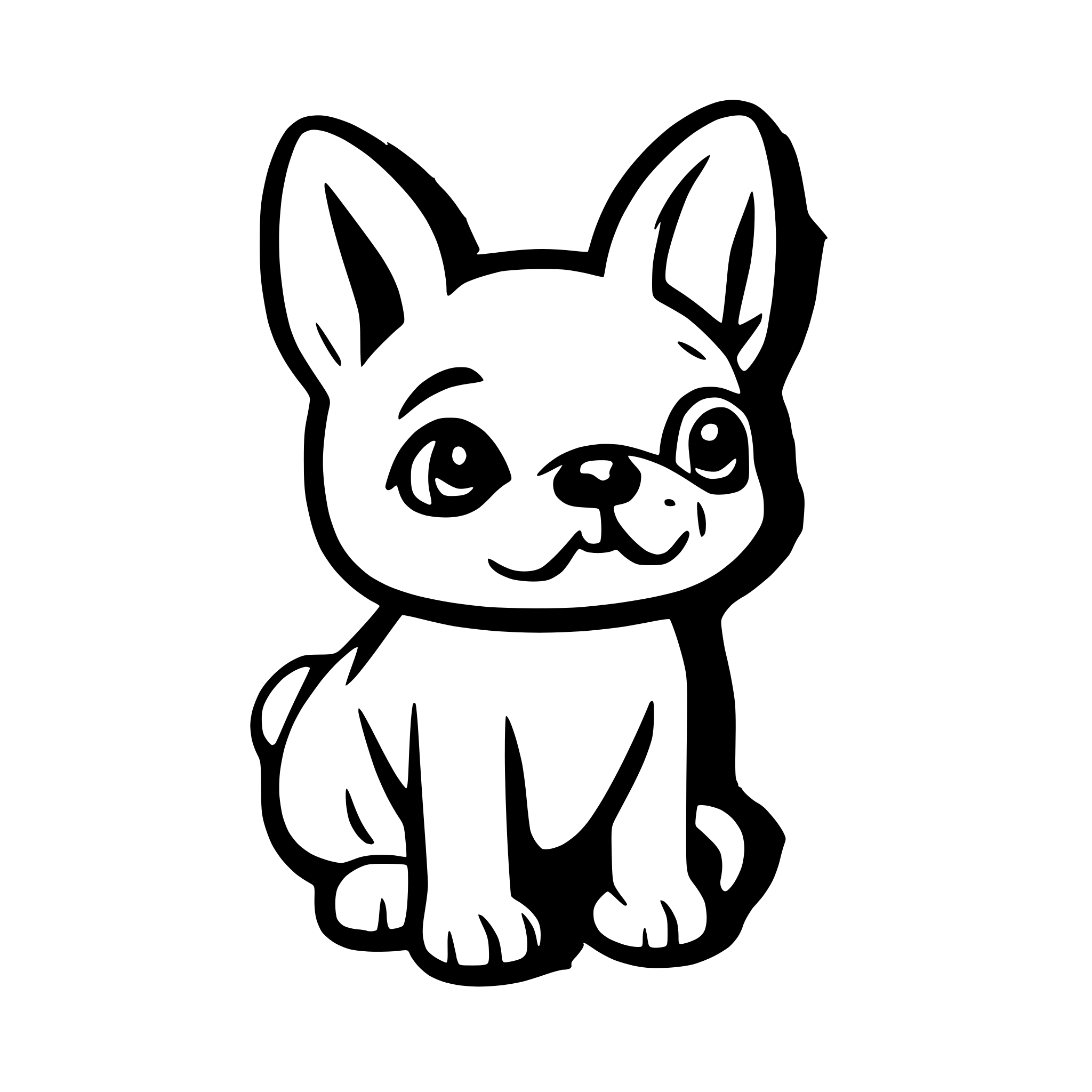 AI-generated SVG of 'french bulldog, puppy'