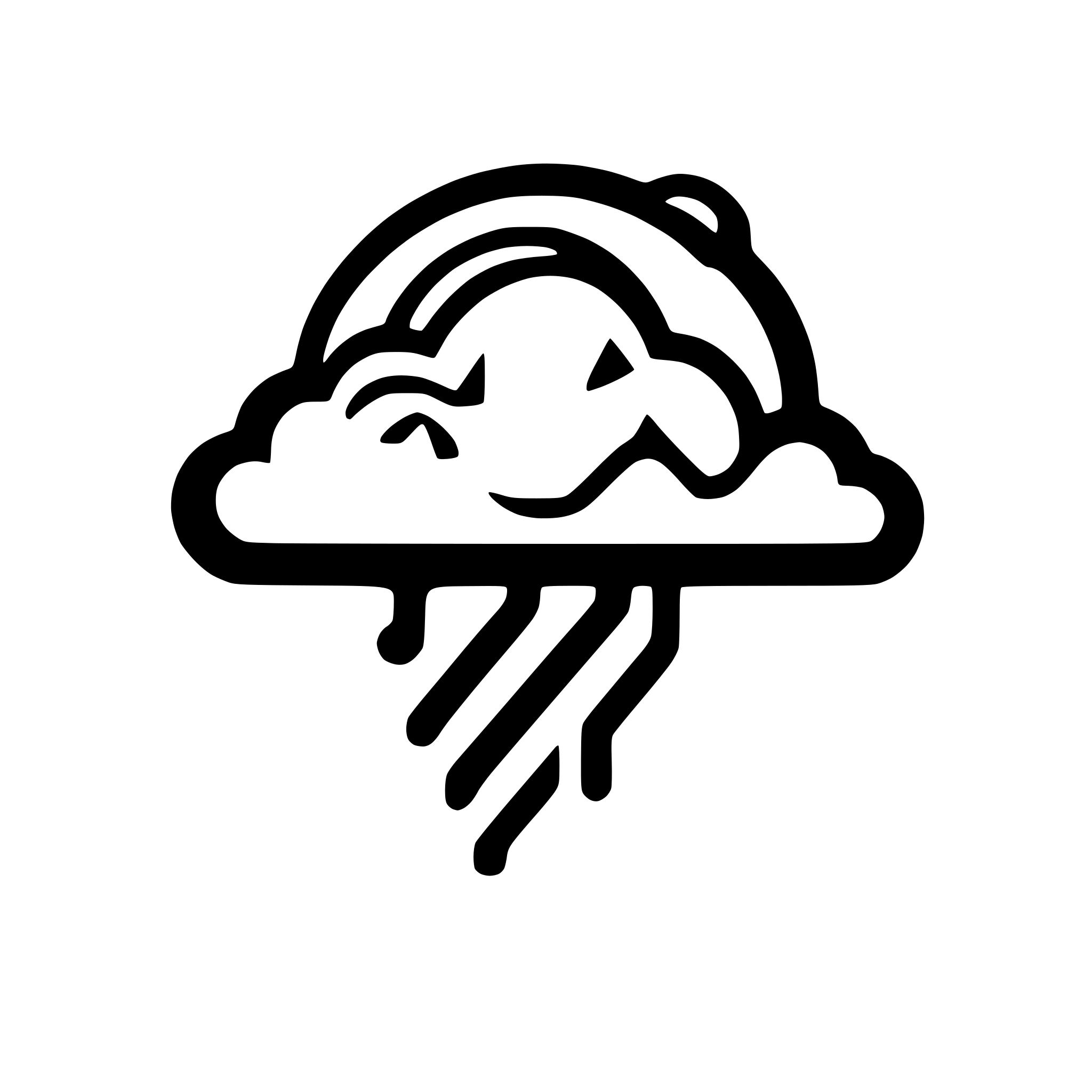 AI-generated SVG of a Simple cloud icon with outline only and abstract lines breaking apart the solid cloud