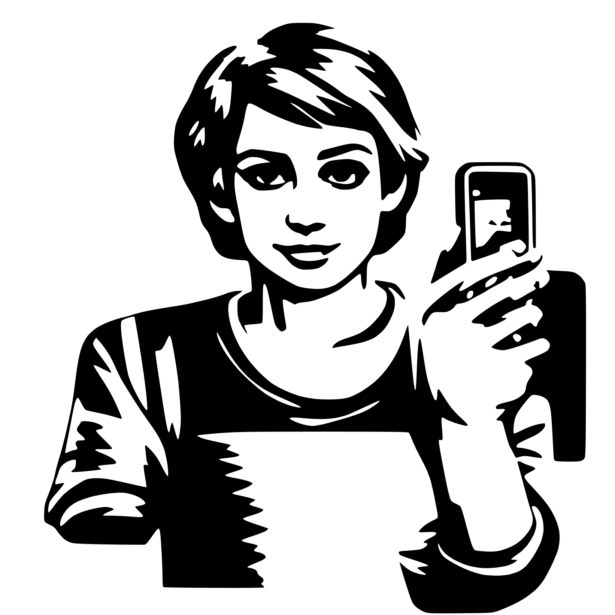 AI-generated SVG of a a person using his smartphone
