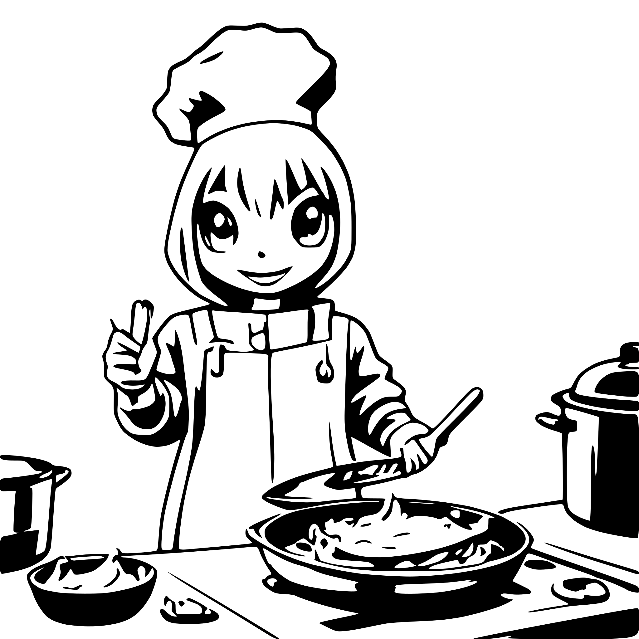 AI-generated SVG of 'space duck cooking a byrger'