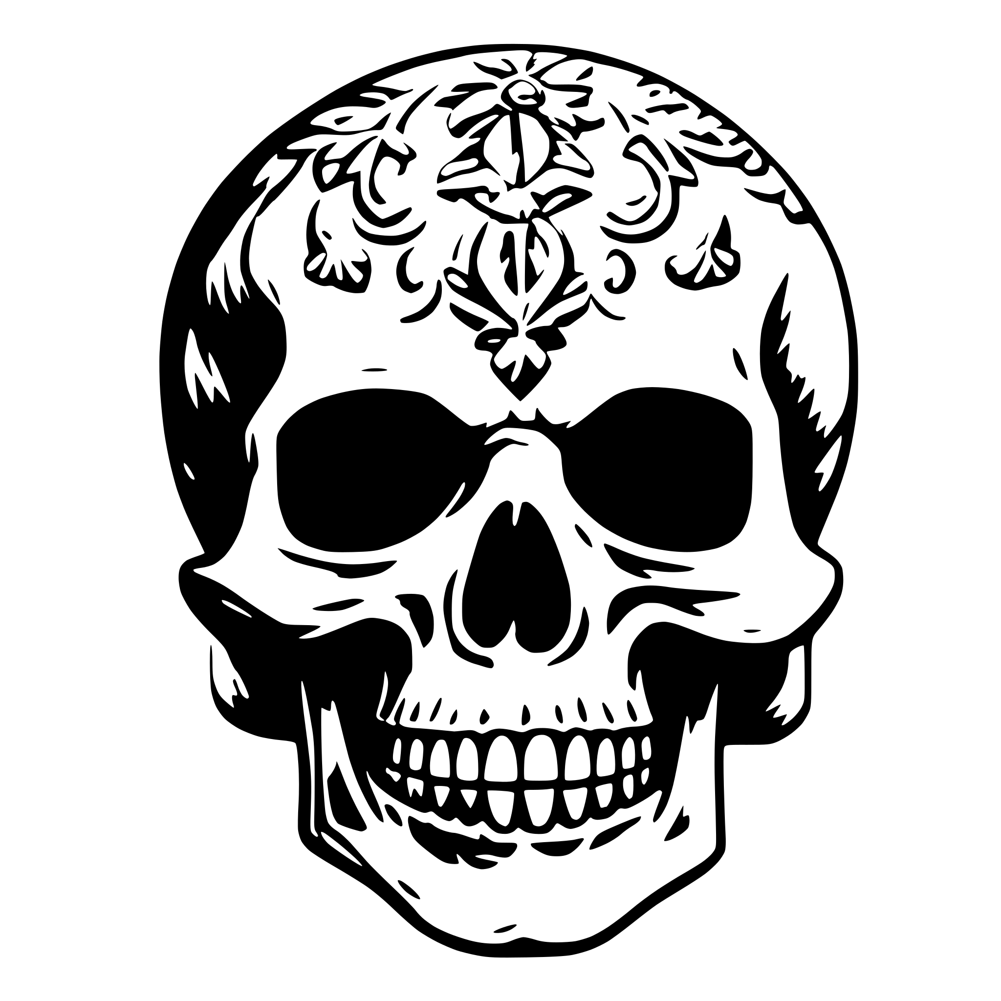 AI-generated SVG of a skull