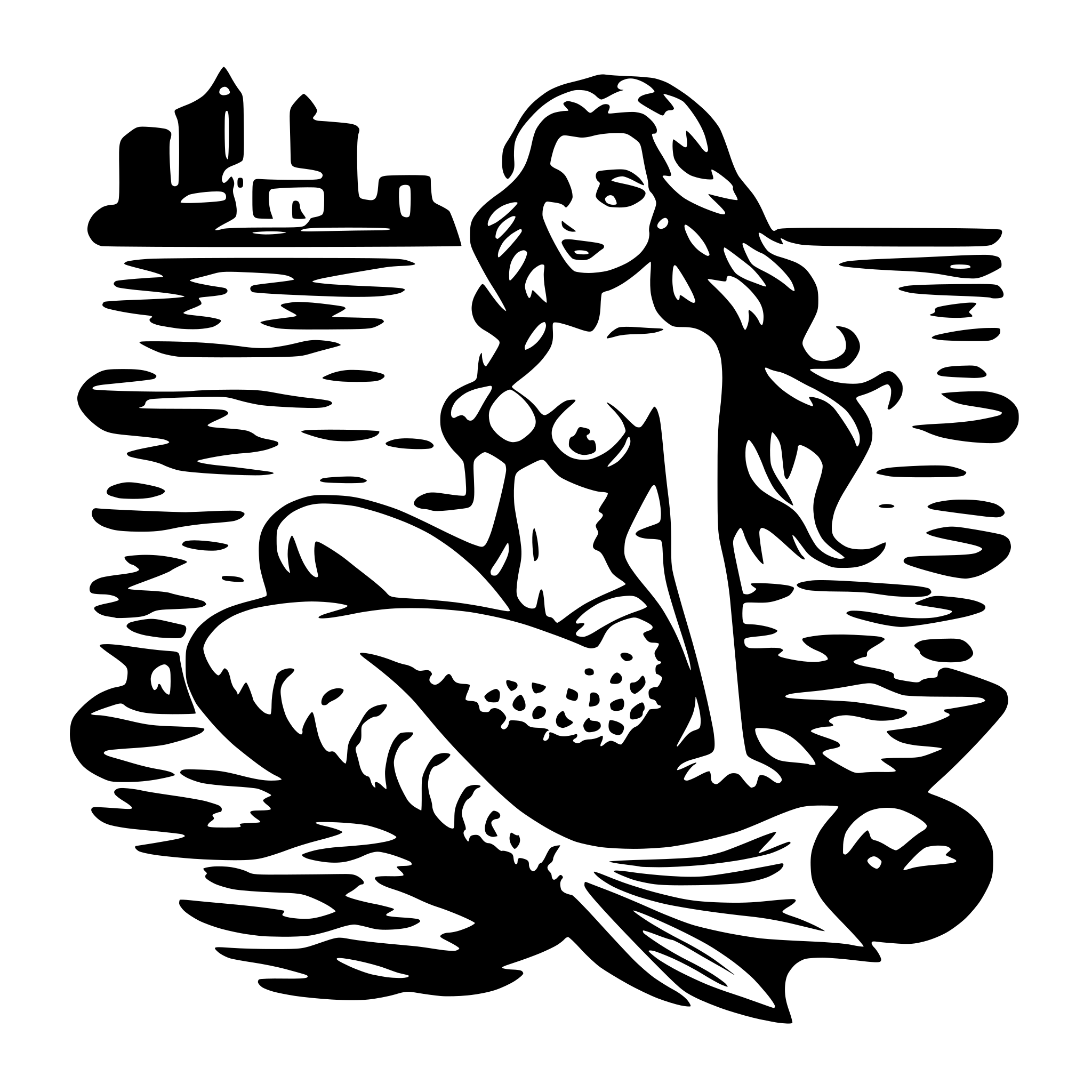 AI-generated SVG of a sexy mermaid