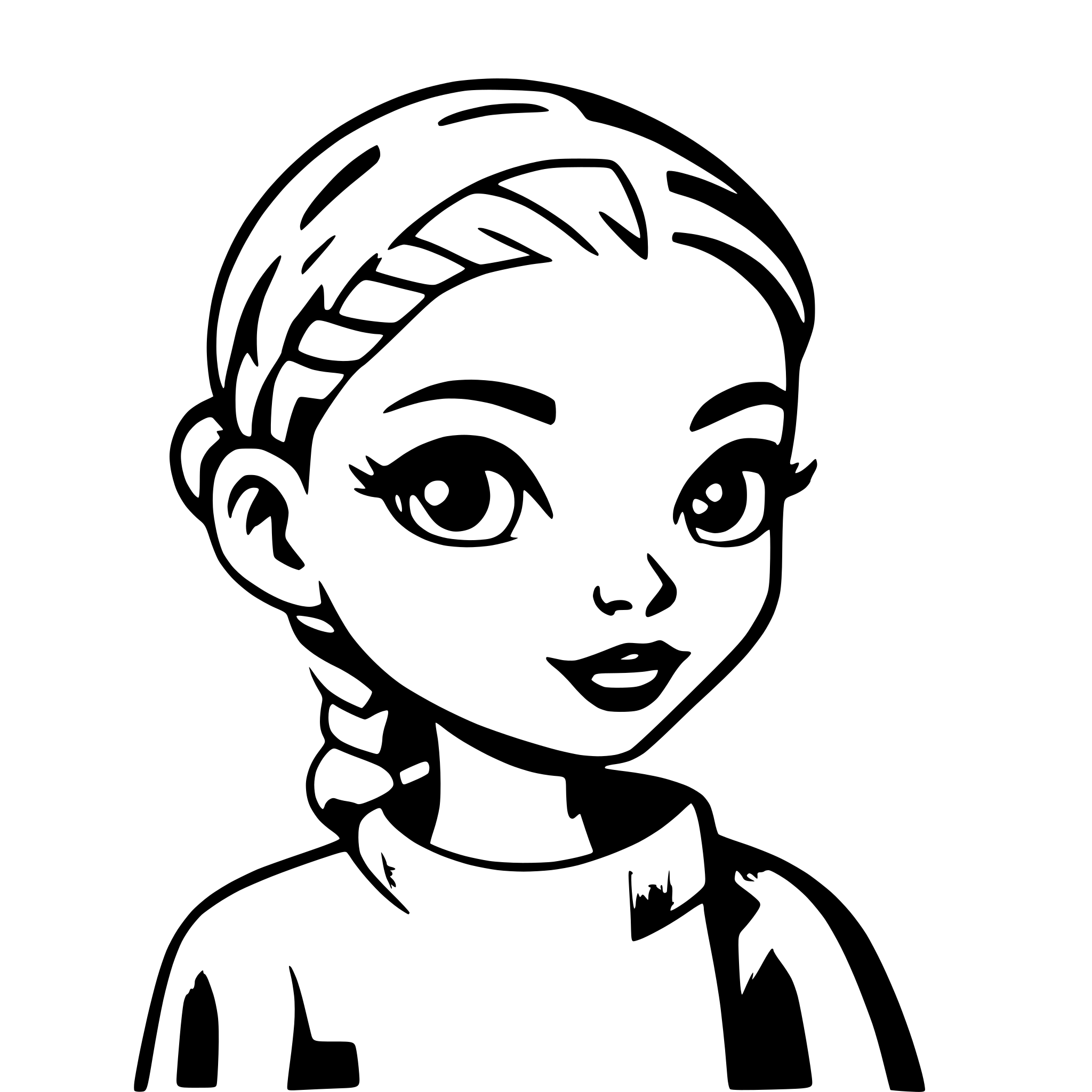 AI-generated SVG of a YOUNG BLOND GIRL METISSE EUROPEAN AND AFRICAN