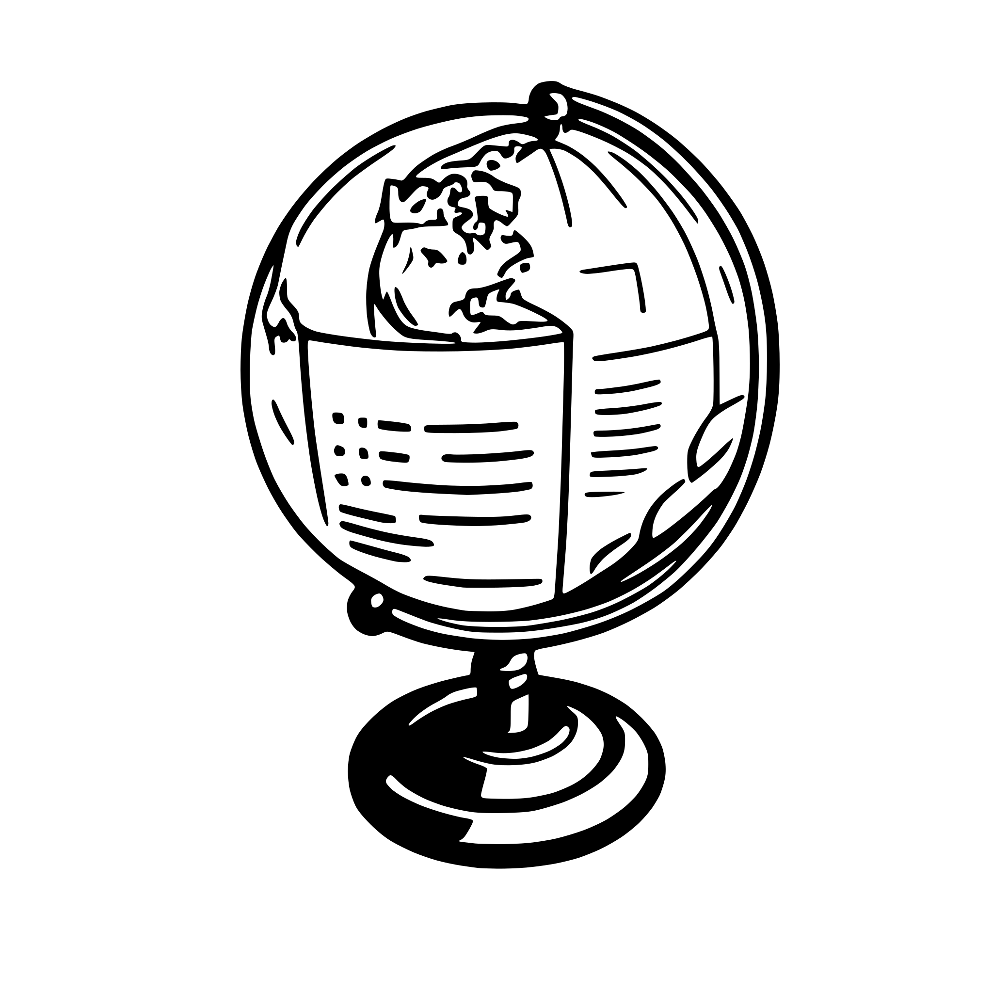 AI-generated SVG of a "A globe with research papers flying around it like satellites, symbolizing the global recognition that comes with publishing in Scopus indexed journals. The globe should be detailed, with a modern, clean look, and the flying papers should create a dynamic sense of motion."