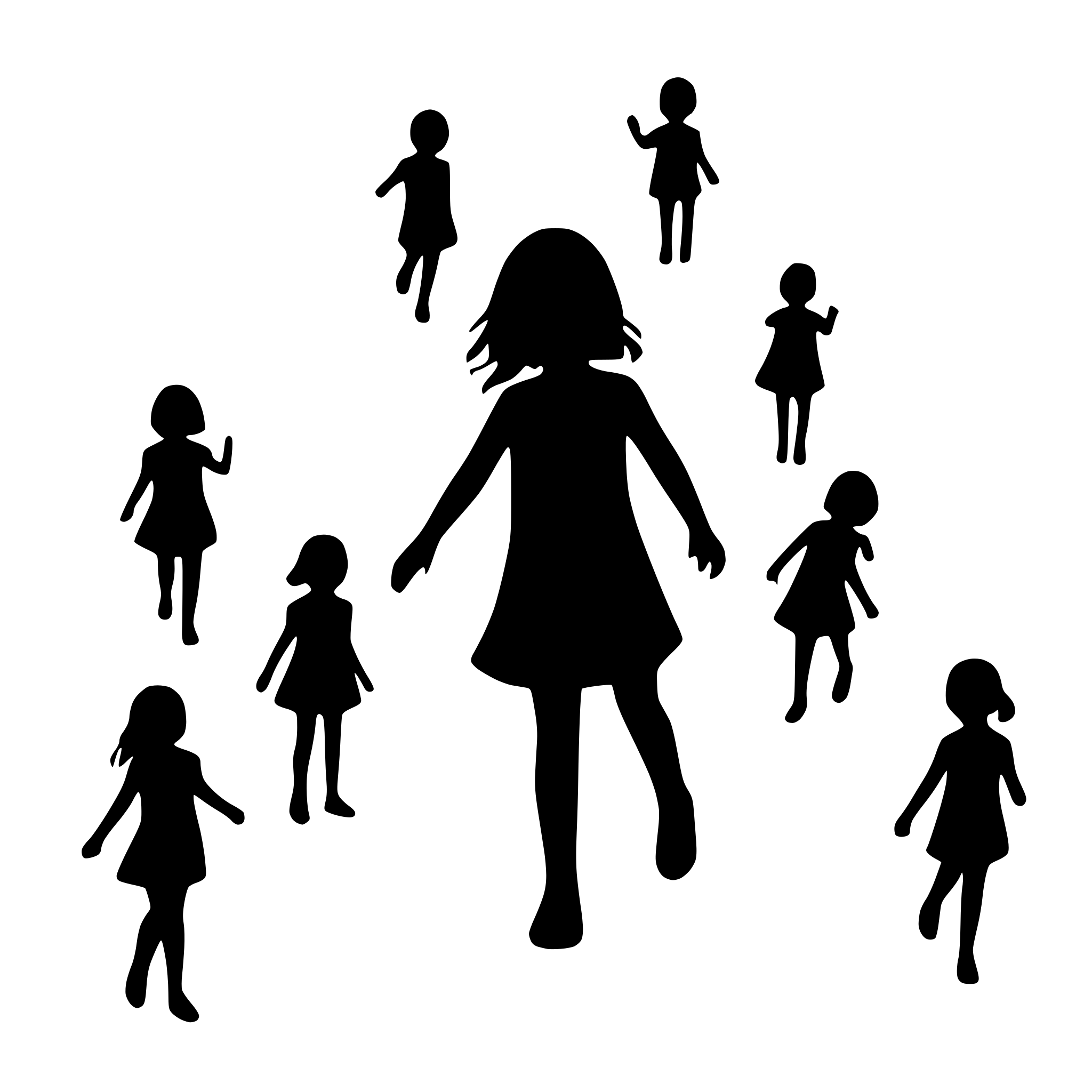 AI-generated SVG of a many playing children