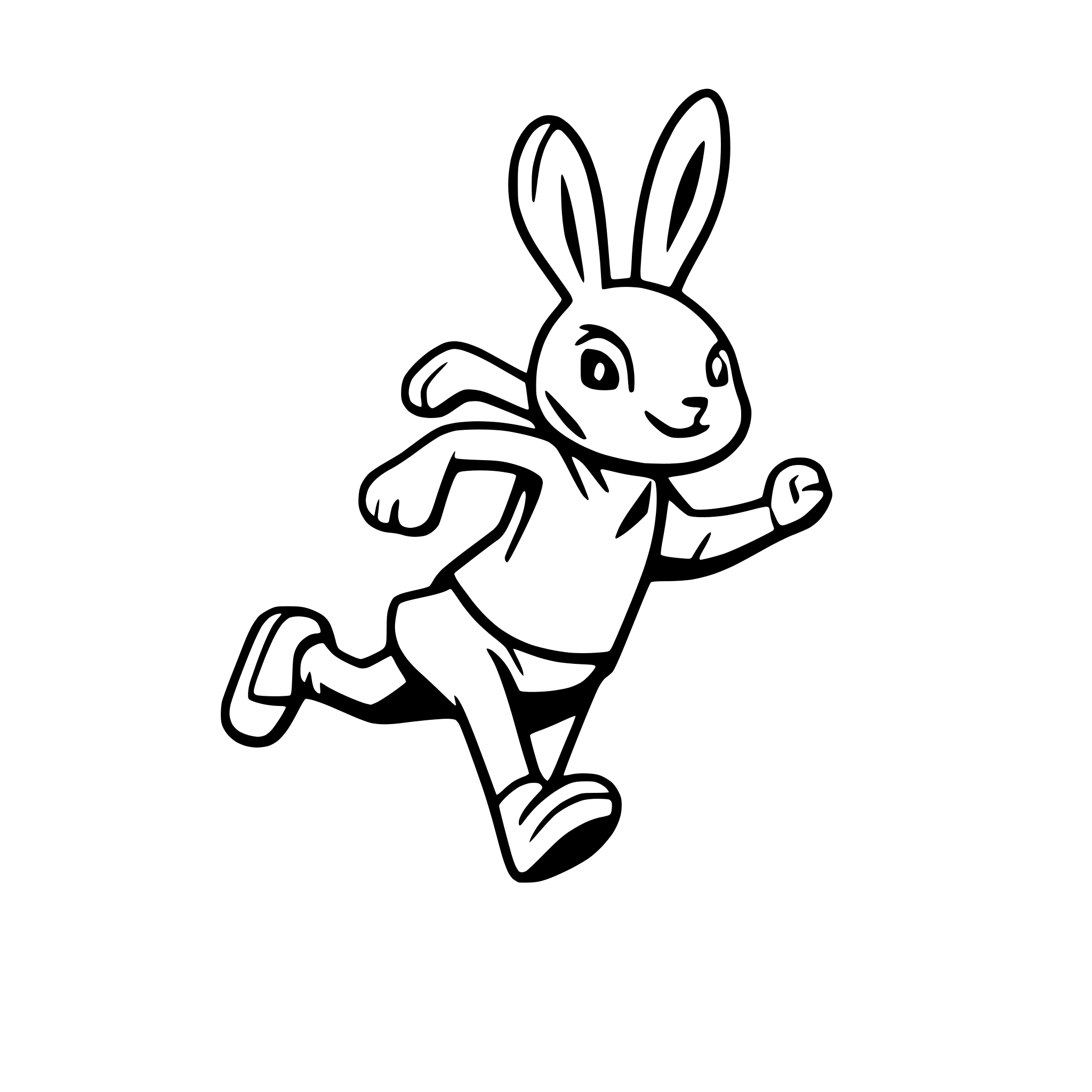 AI-generated SVG of a A rabbit running fast like a human, wearing sportswear and shoes AI-generated SVG of a A rabbit running fast like a human, wearing sportswear and shoes