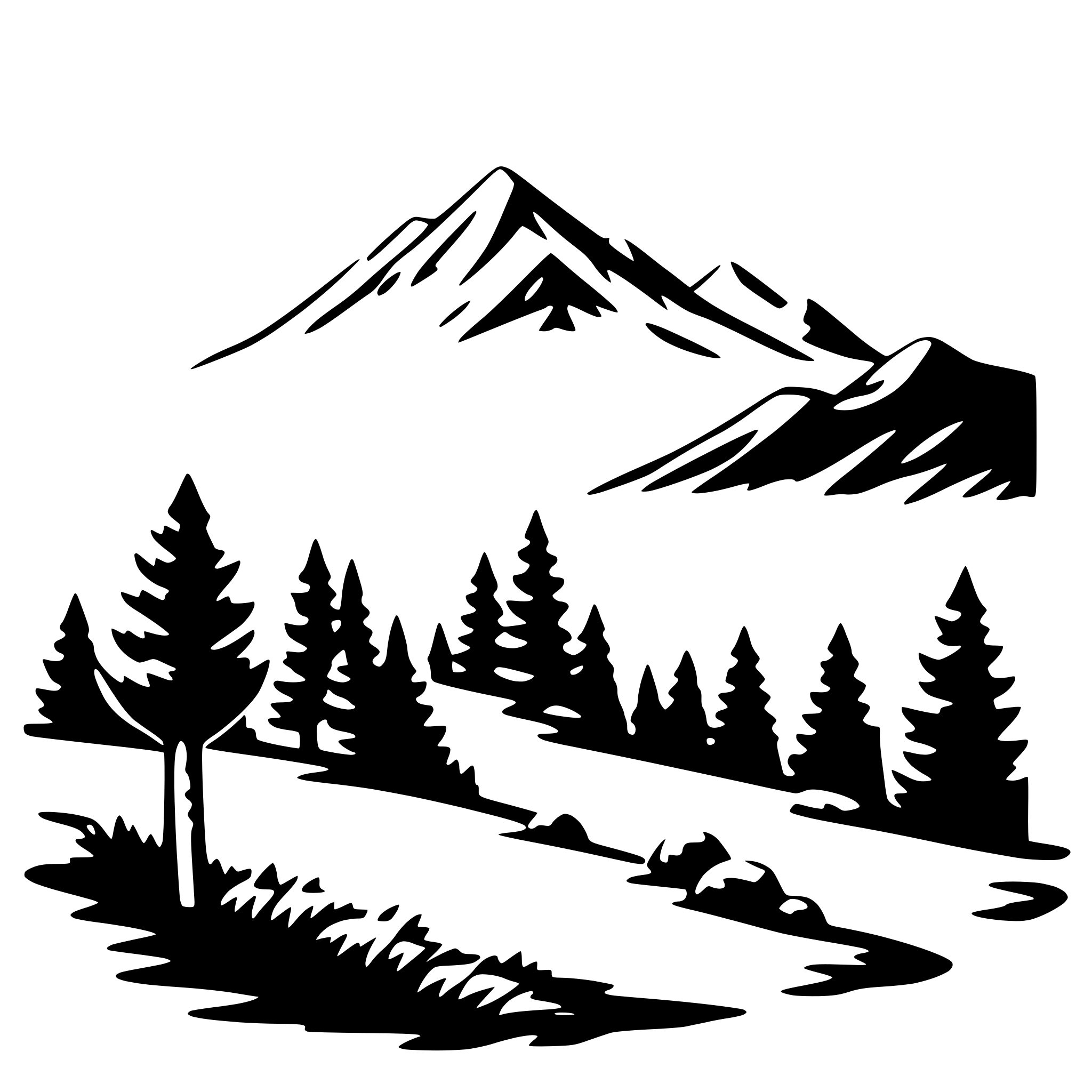 AI-generated SVG of a mountain expedition