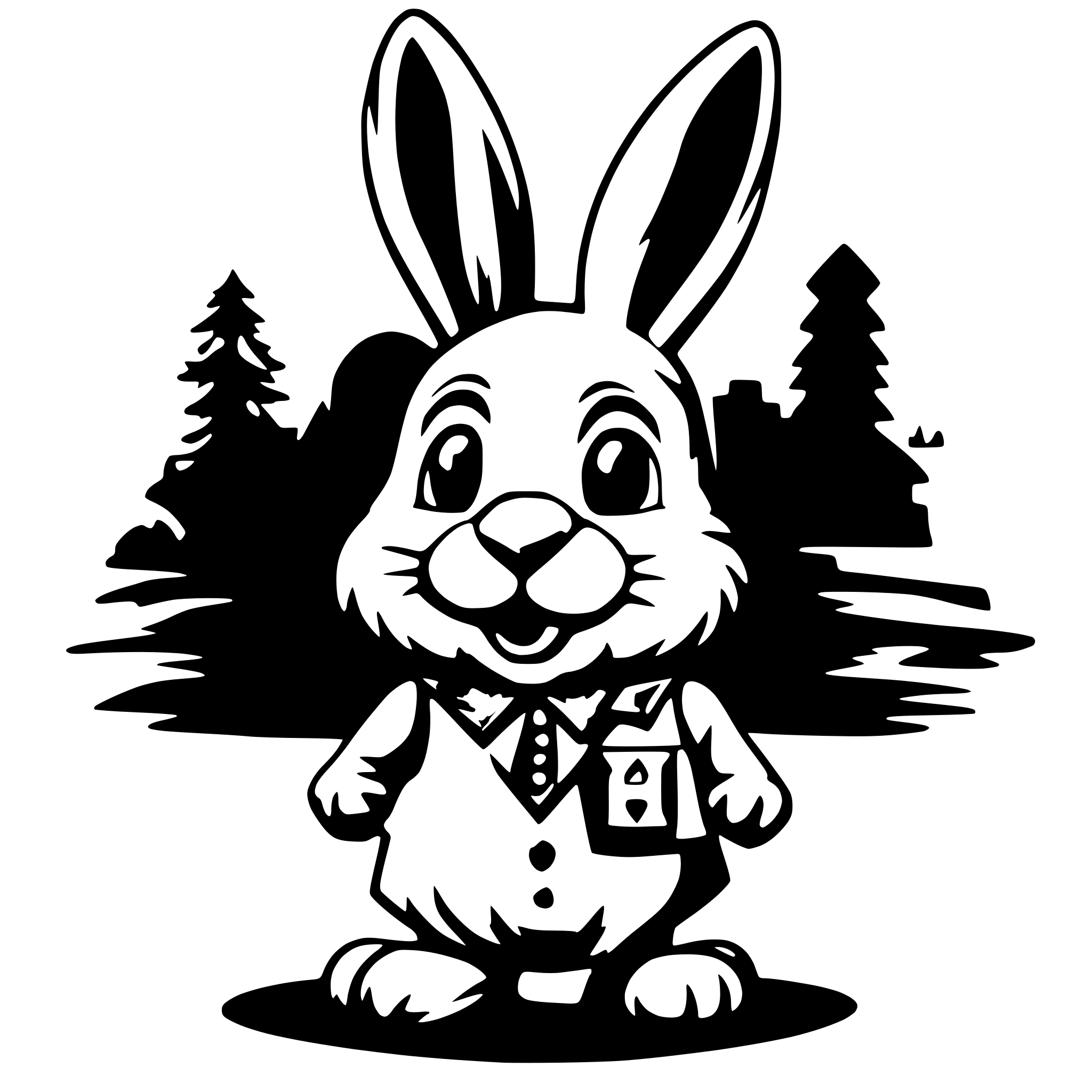 AI-generated SVG of a easter bunny with bavaria shirt