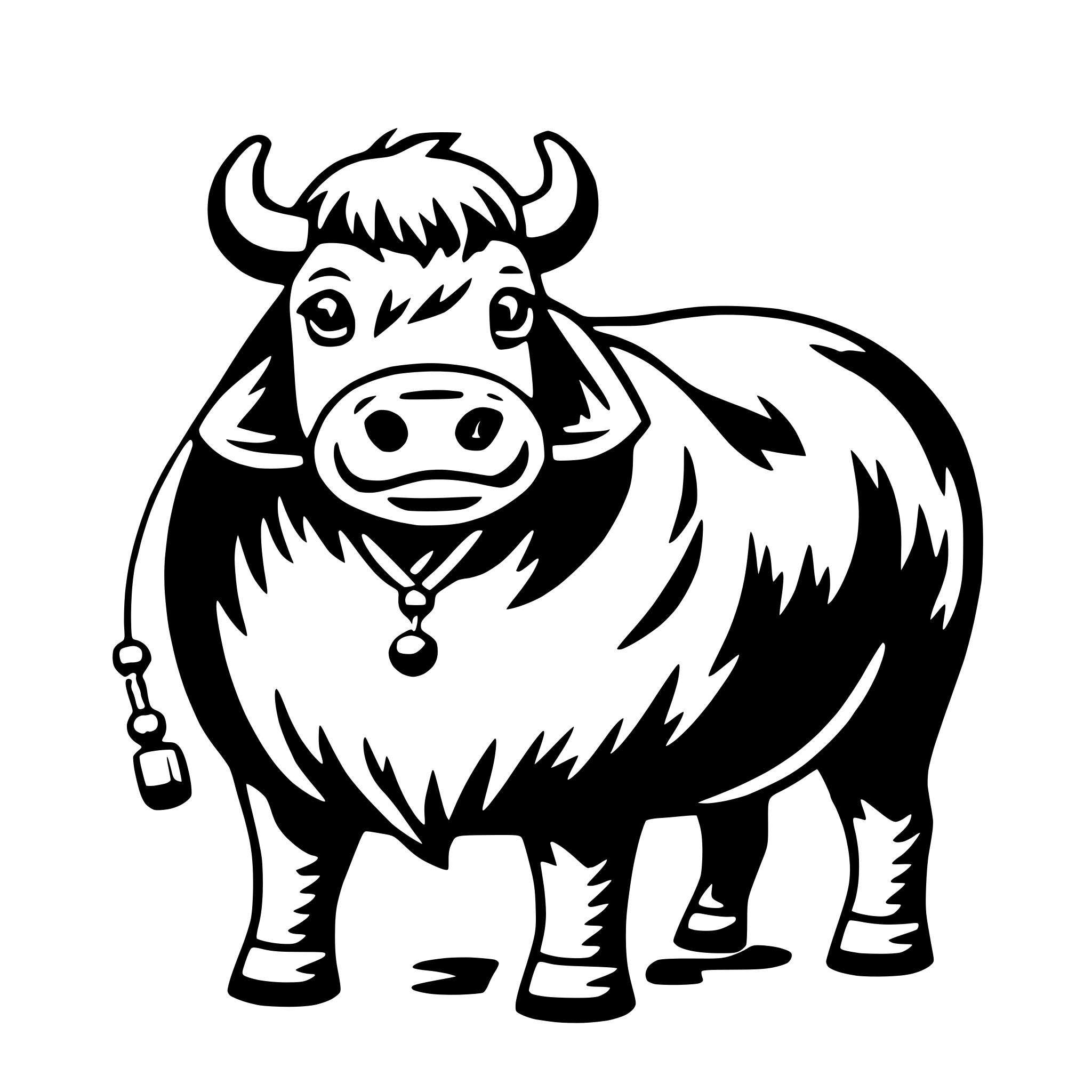 AI-generated SVG of a yak with yo-yo