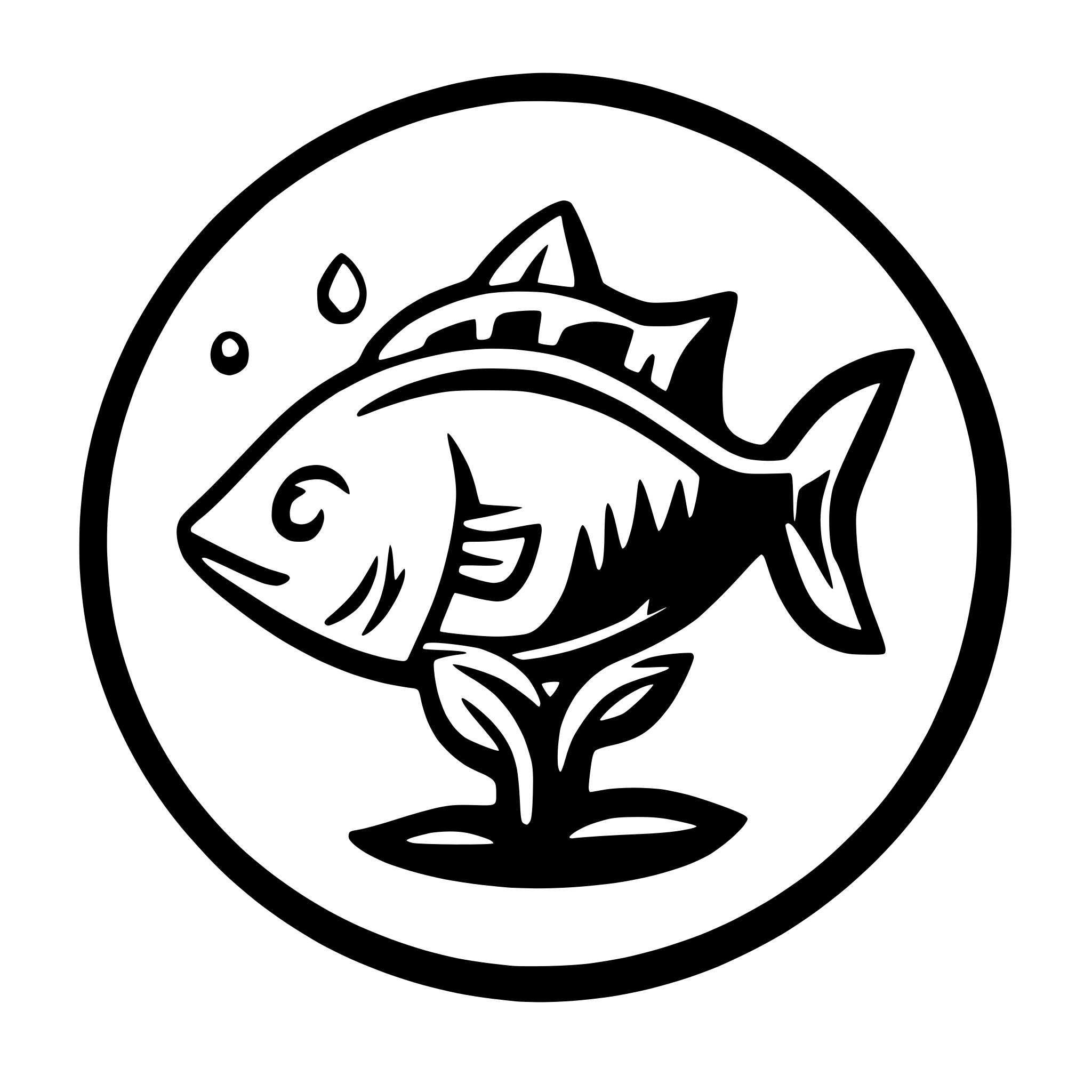 AI-generated SVG of 'simple fish logo with money'