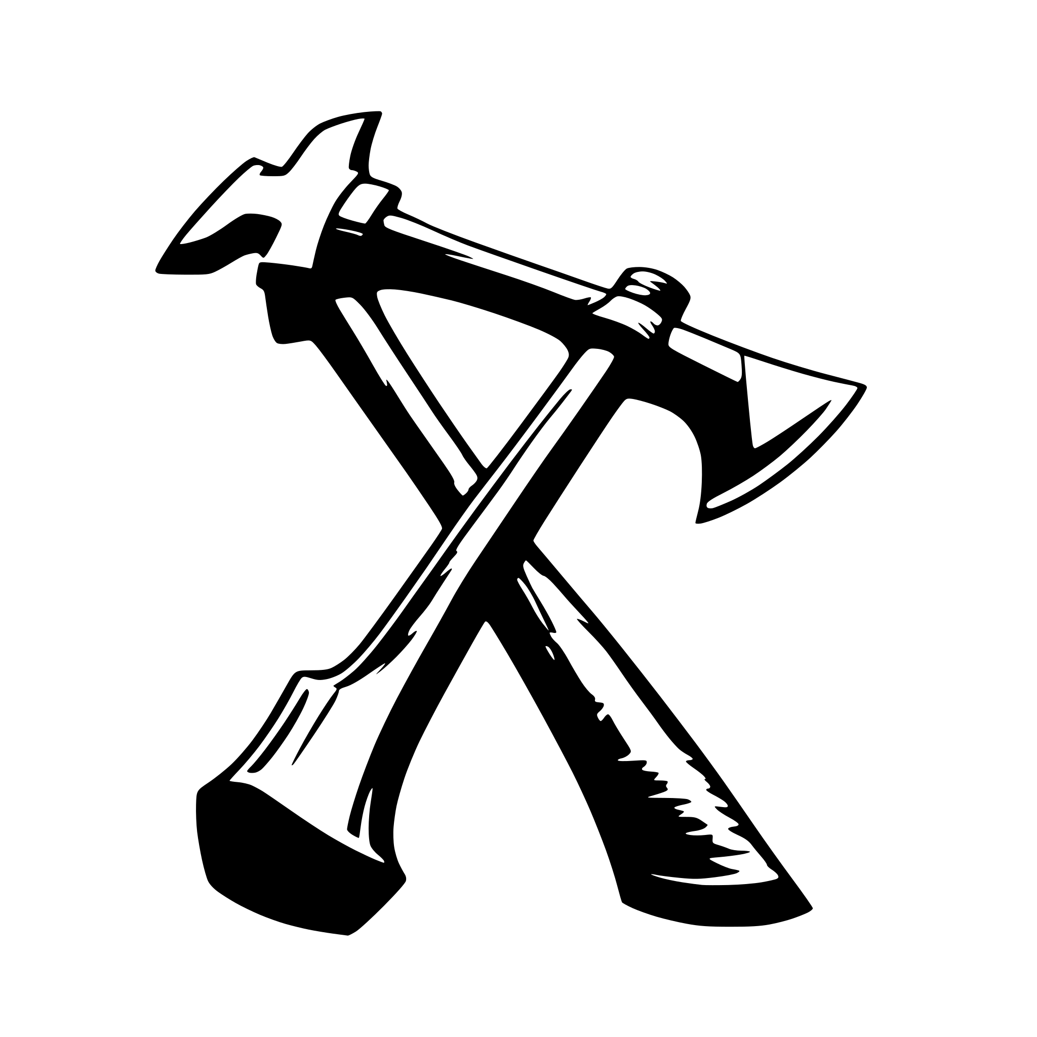 AI-generated SVG of 'axe and alpha'