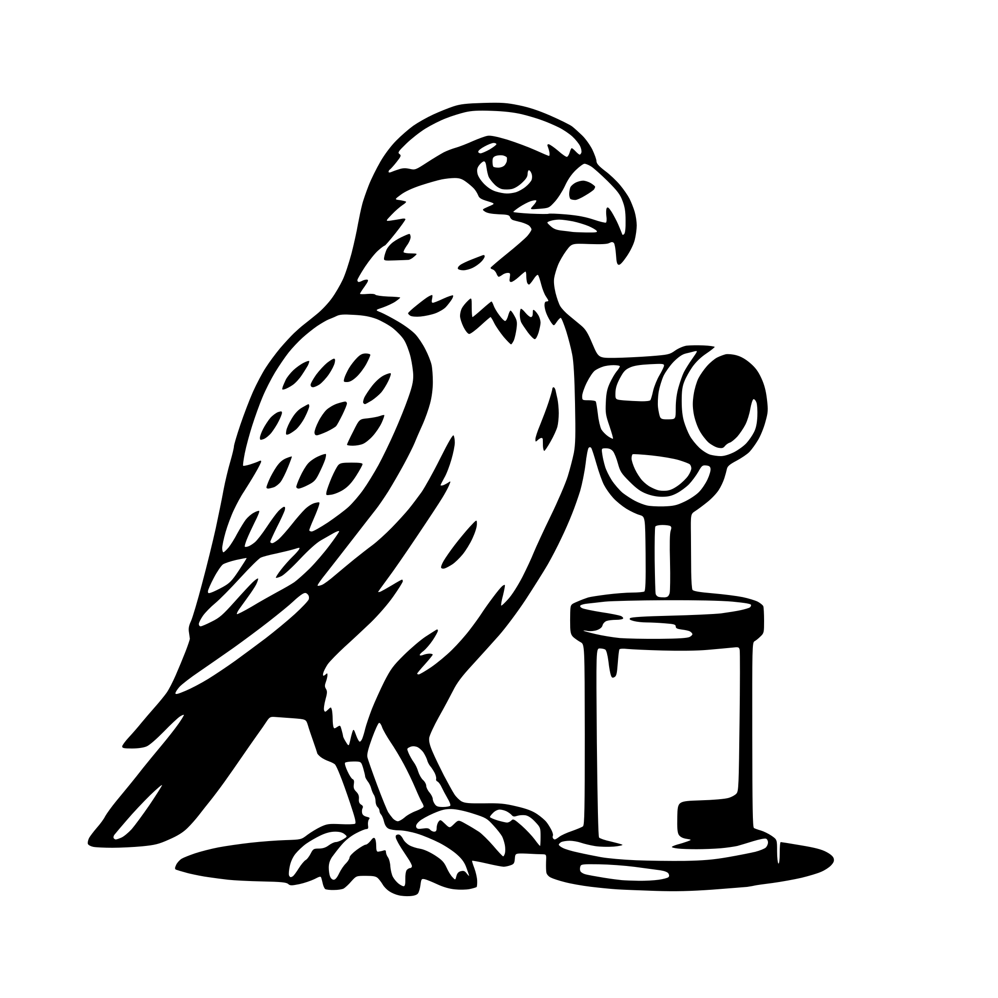 AI-generated SVG of 'falcon with binoculars'