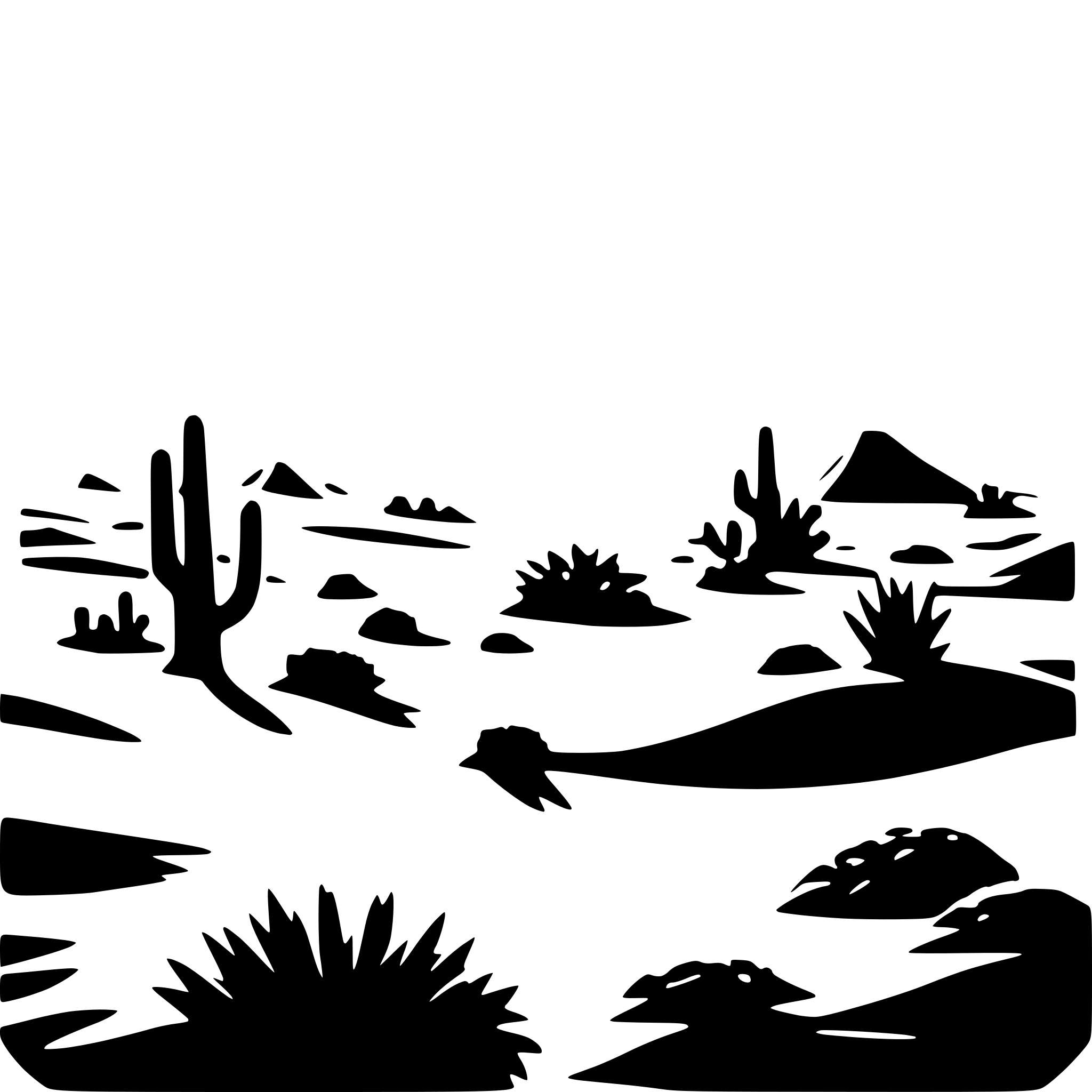 AI-generated SVG of a extreme hot sunny desert ecosystem including sunrise