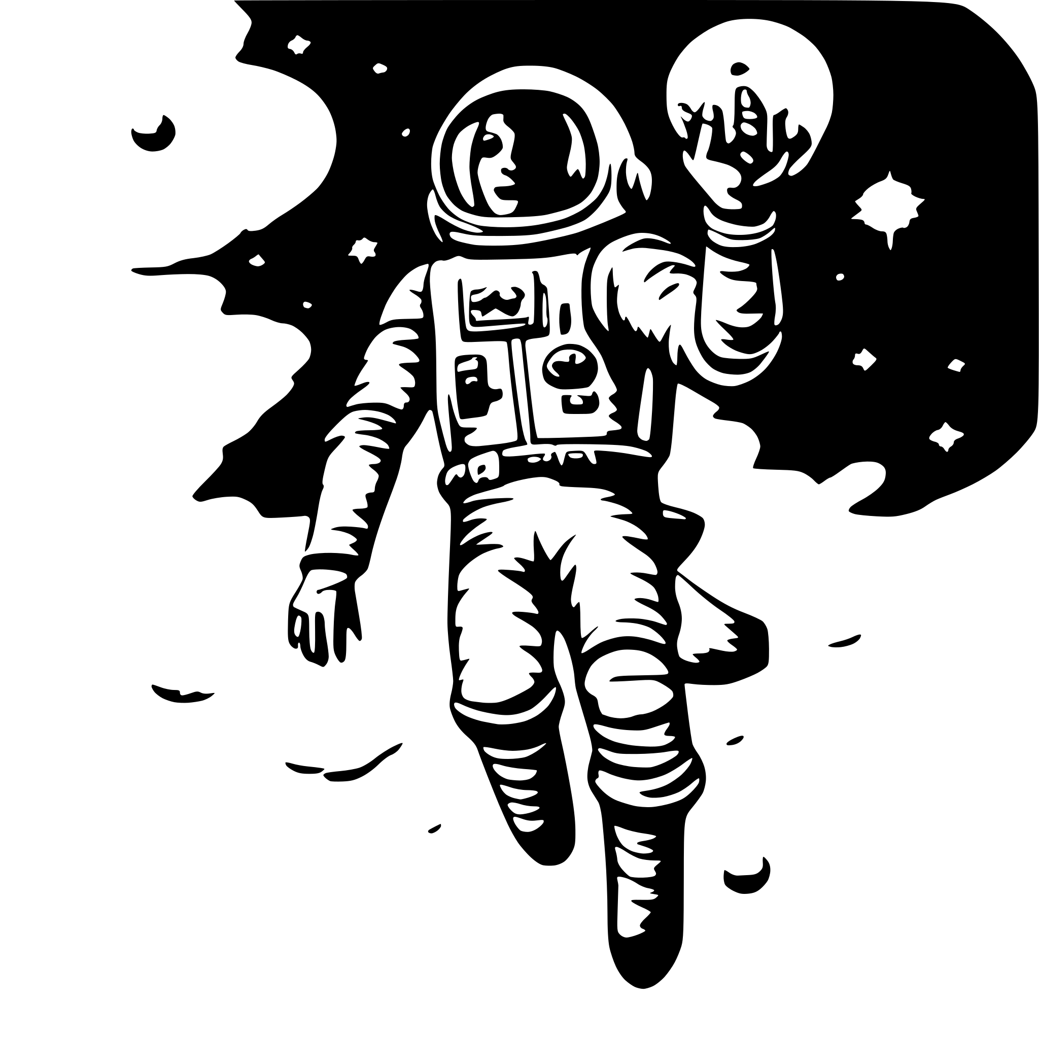 AI-generated SVG of a astronaut floating in space