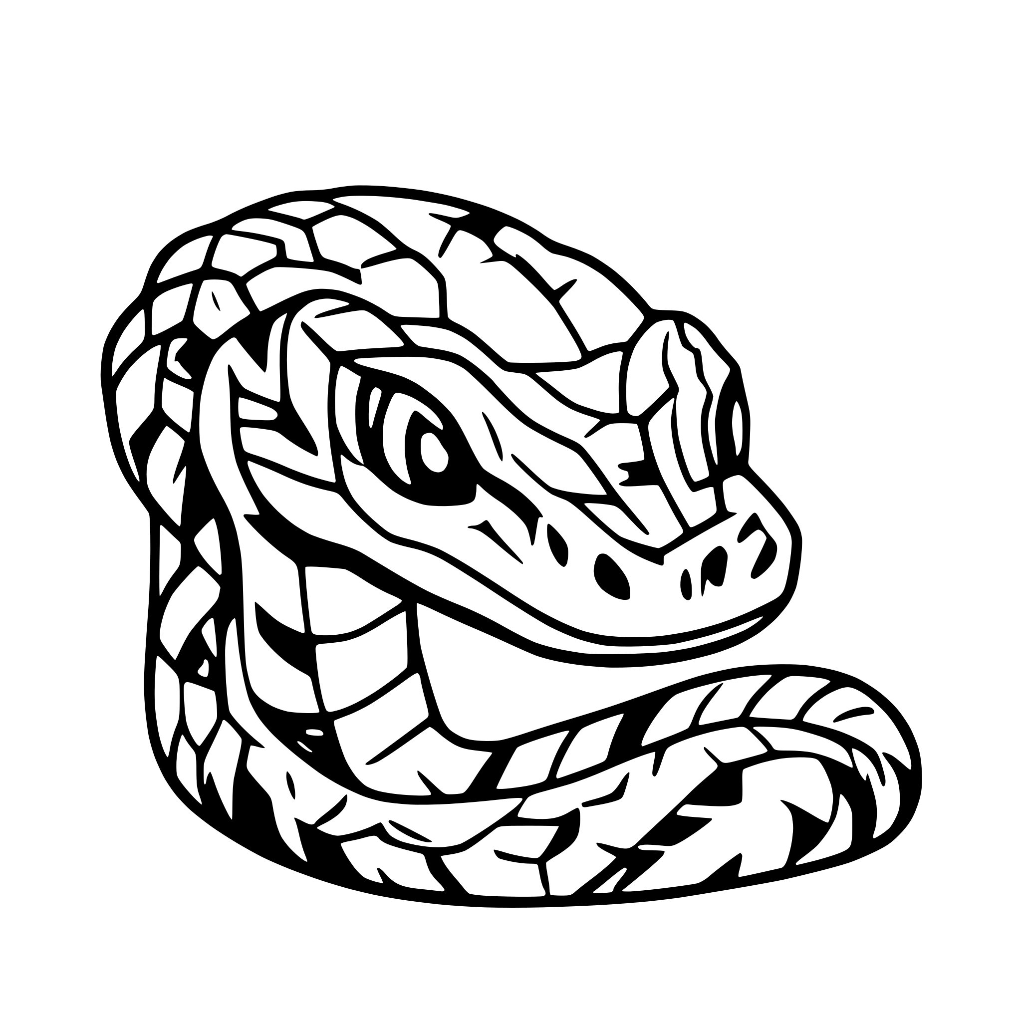 AI-generated SVG of 'rattle snake head'