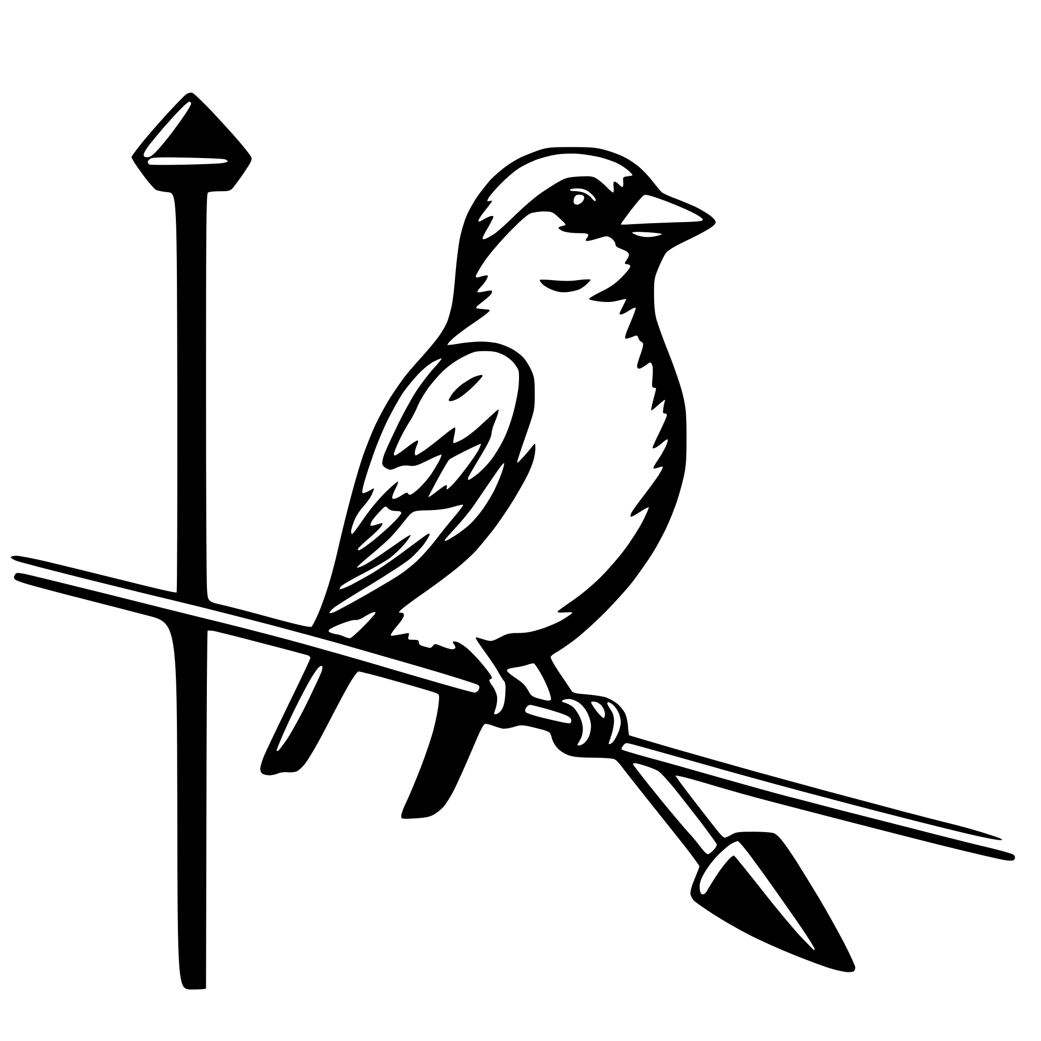 AI-generated SVG of a bird on wire
