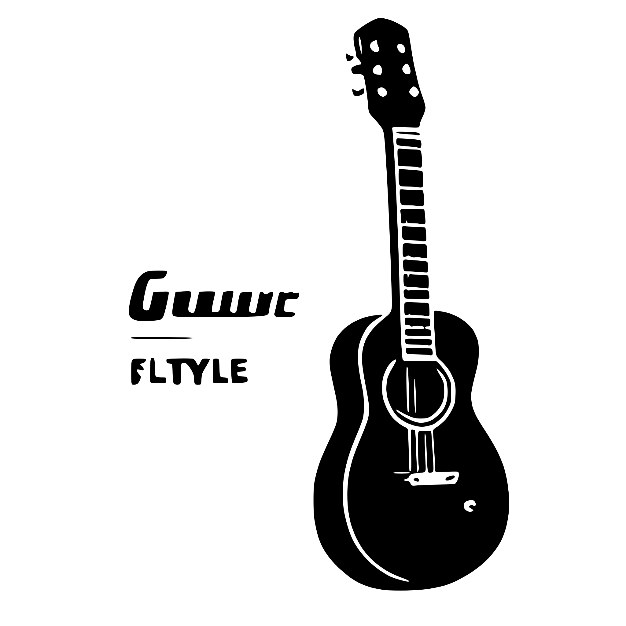 AI-generated SVG of a guitar flat style