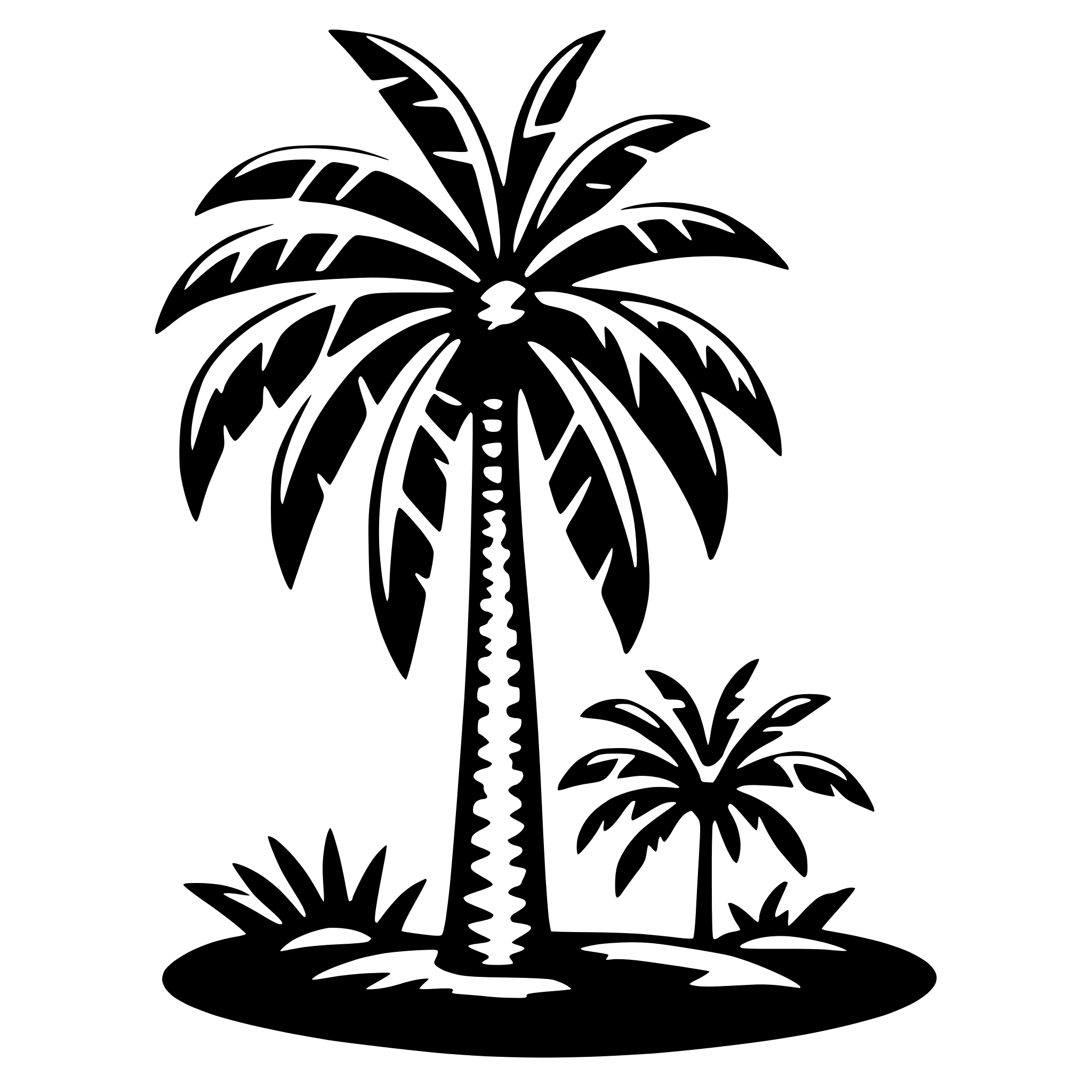 AI-generated SVG of 'sun and palm tree'