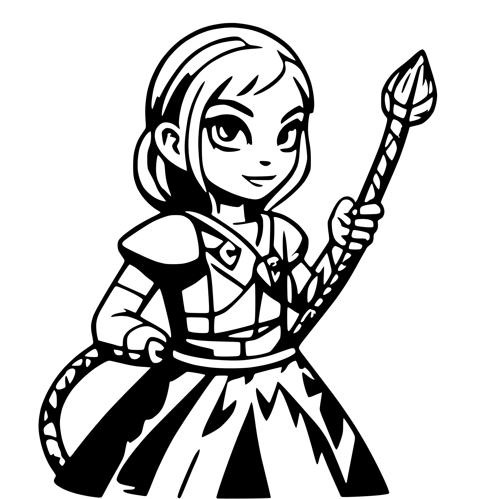 AI-generated SVG of 'snake archer'
