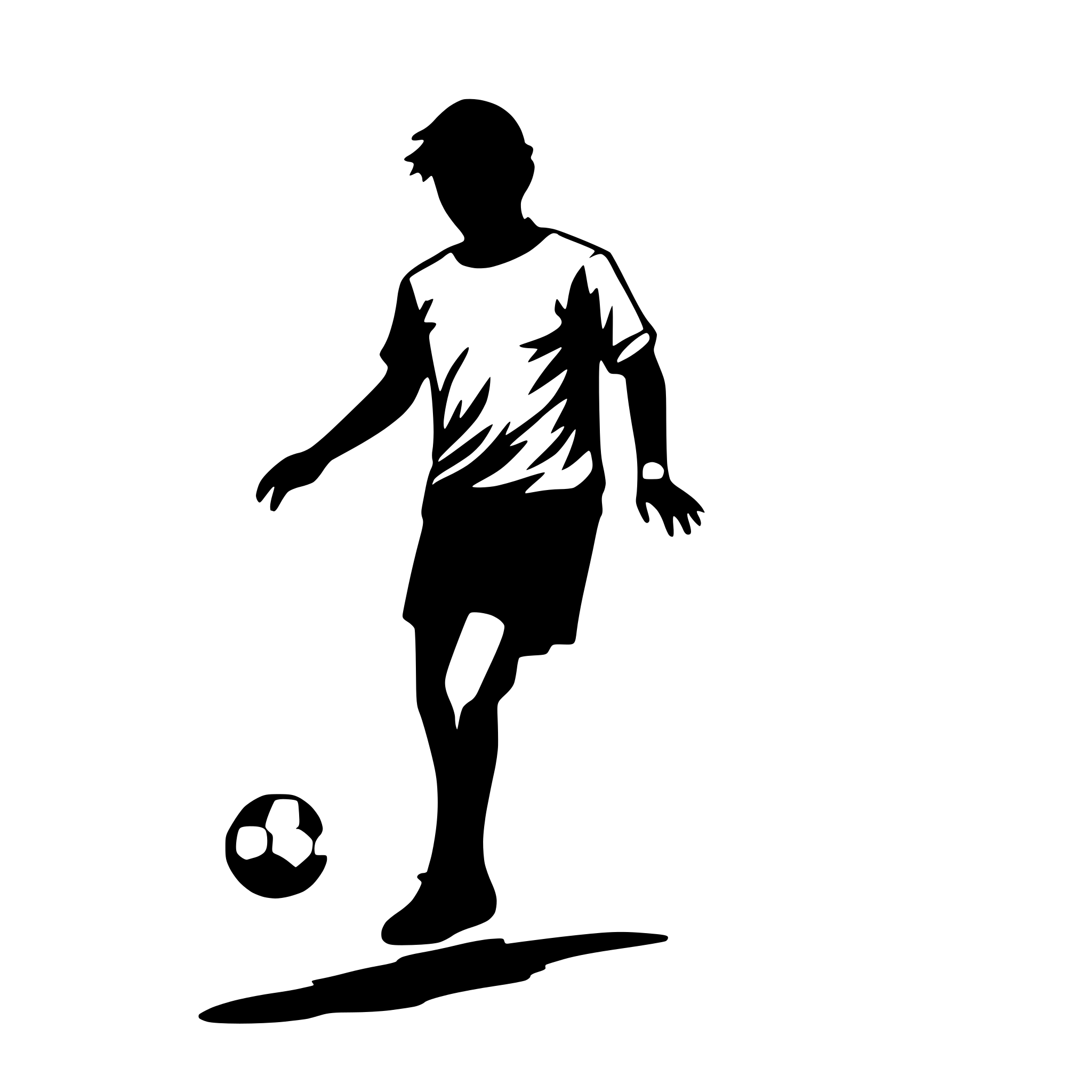 AI-generated SVG of 'a man playing football'