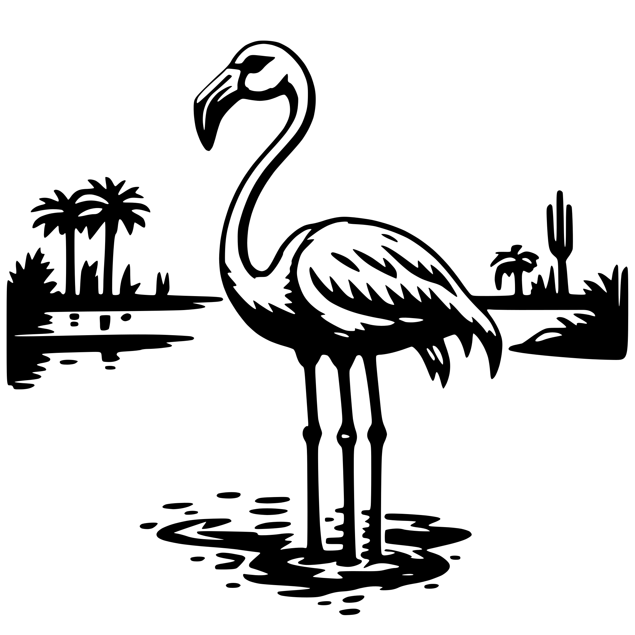 AI-generated SVG of 'flamingo standing water'