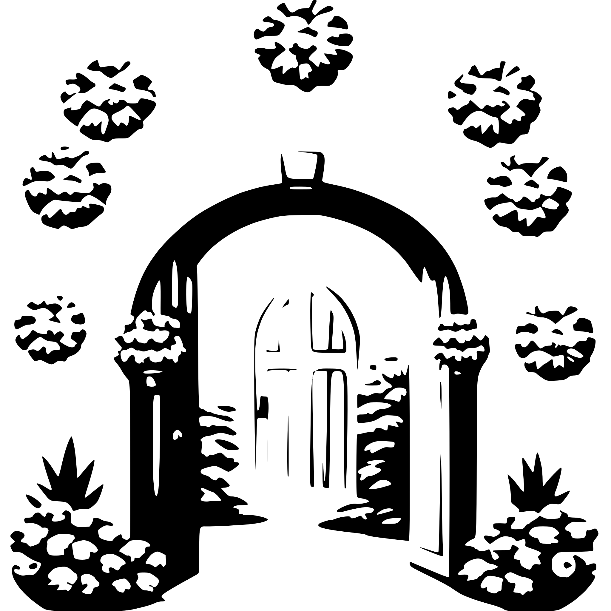AI-generated SVG of a a romantic open entrance with flower wreaths AI-generated SVG of a a romantic open entrance with flower wreaths
