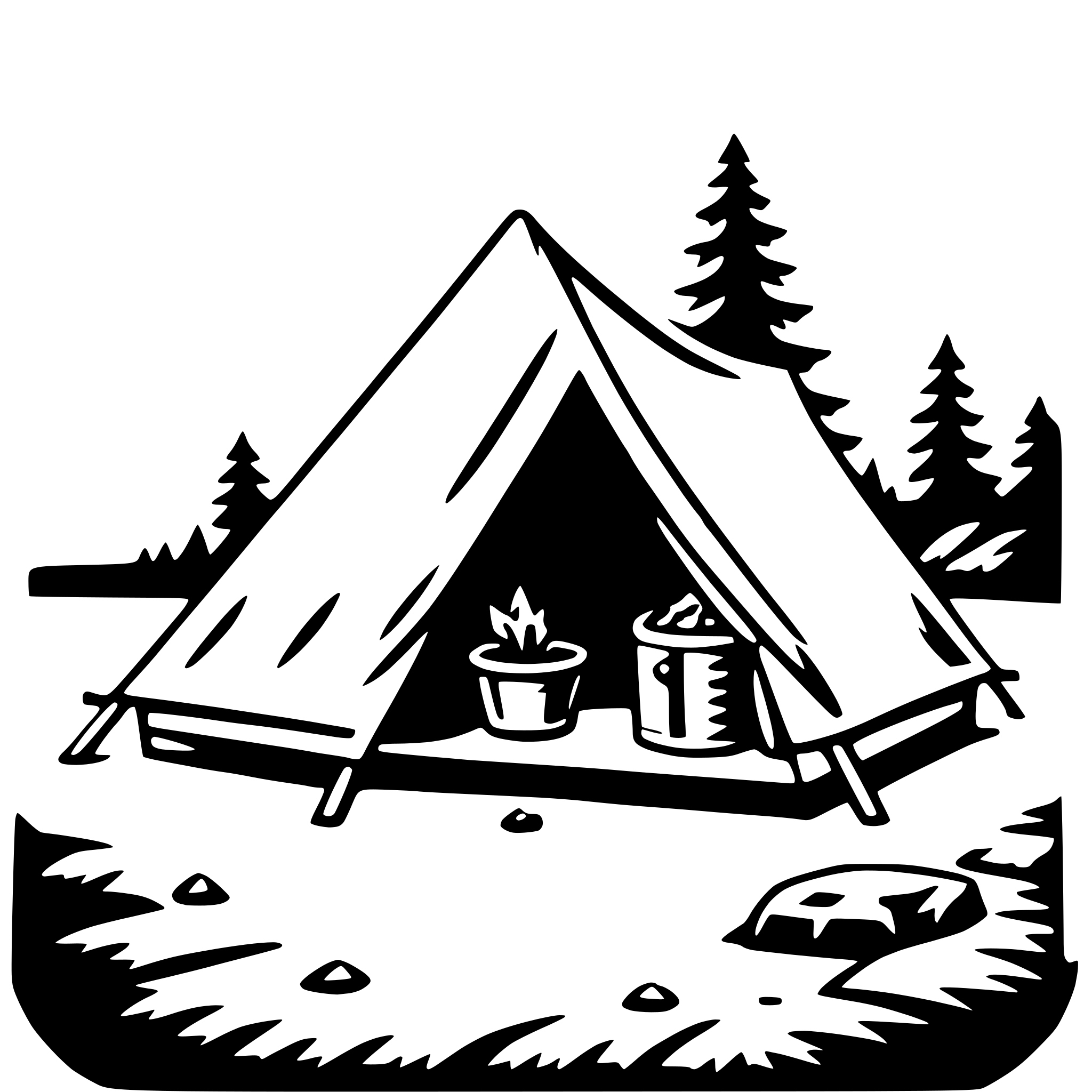 AI-generated SVG of 'cliffside tent camping'